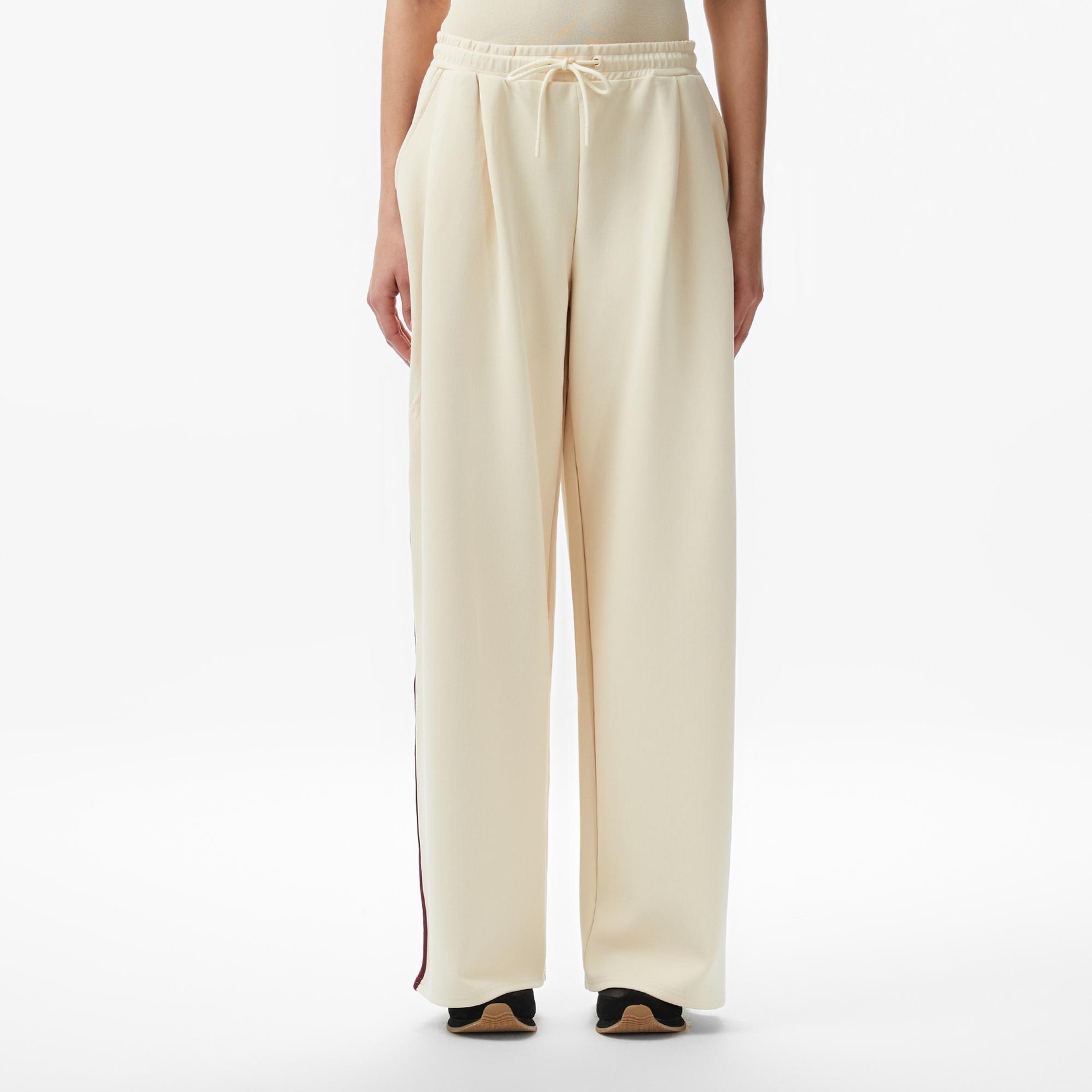 Guess Jasmine Aktif Modal Karışımlı Scuba Palazzo Fit Kadın Beyaz Eşofman Altı