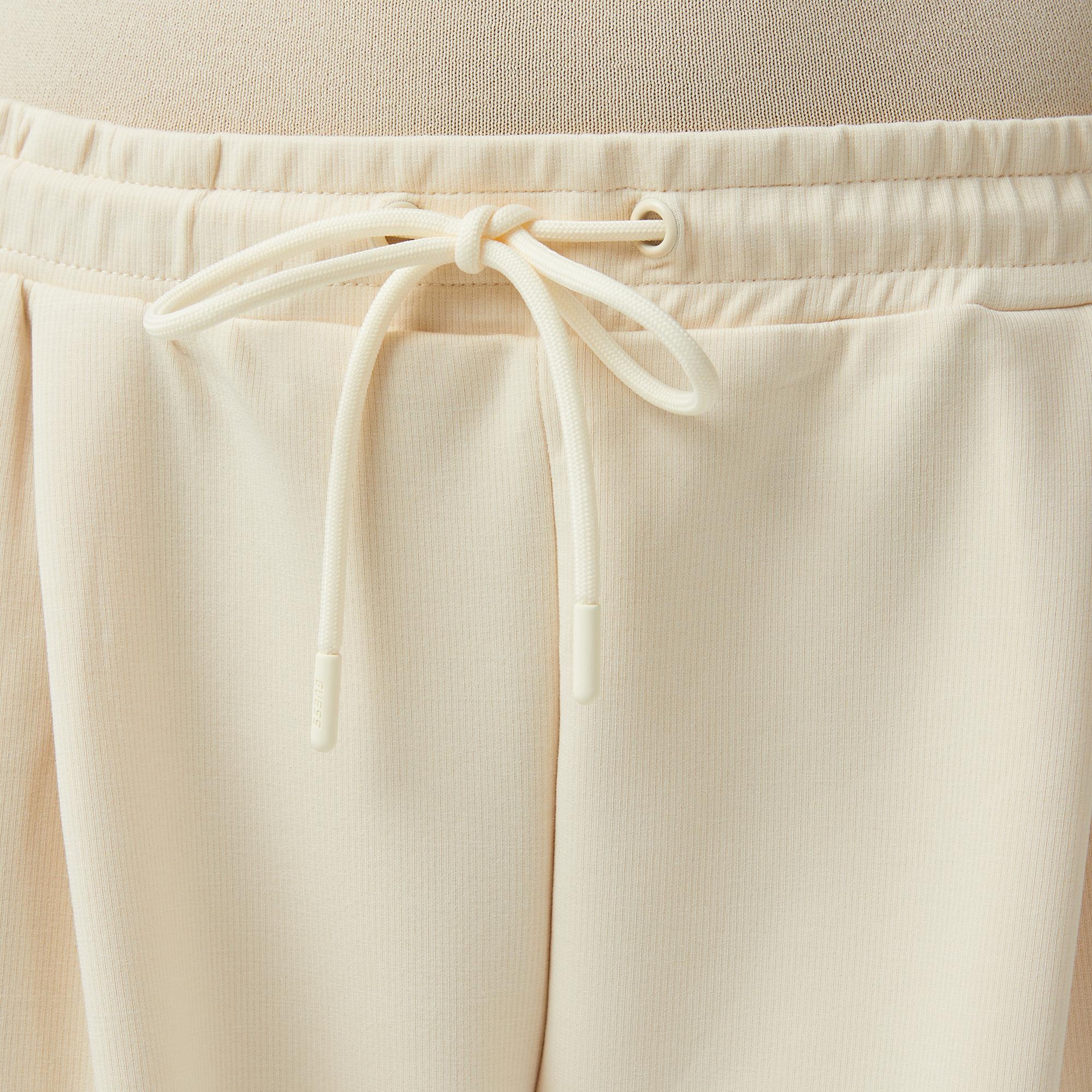 Guess Jasmine Aktif Modal Karışımlı Scuba Palazzo Fit Kadın Beyaz Eşofman Altı