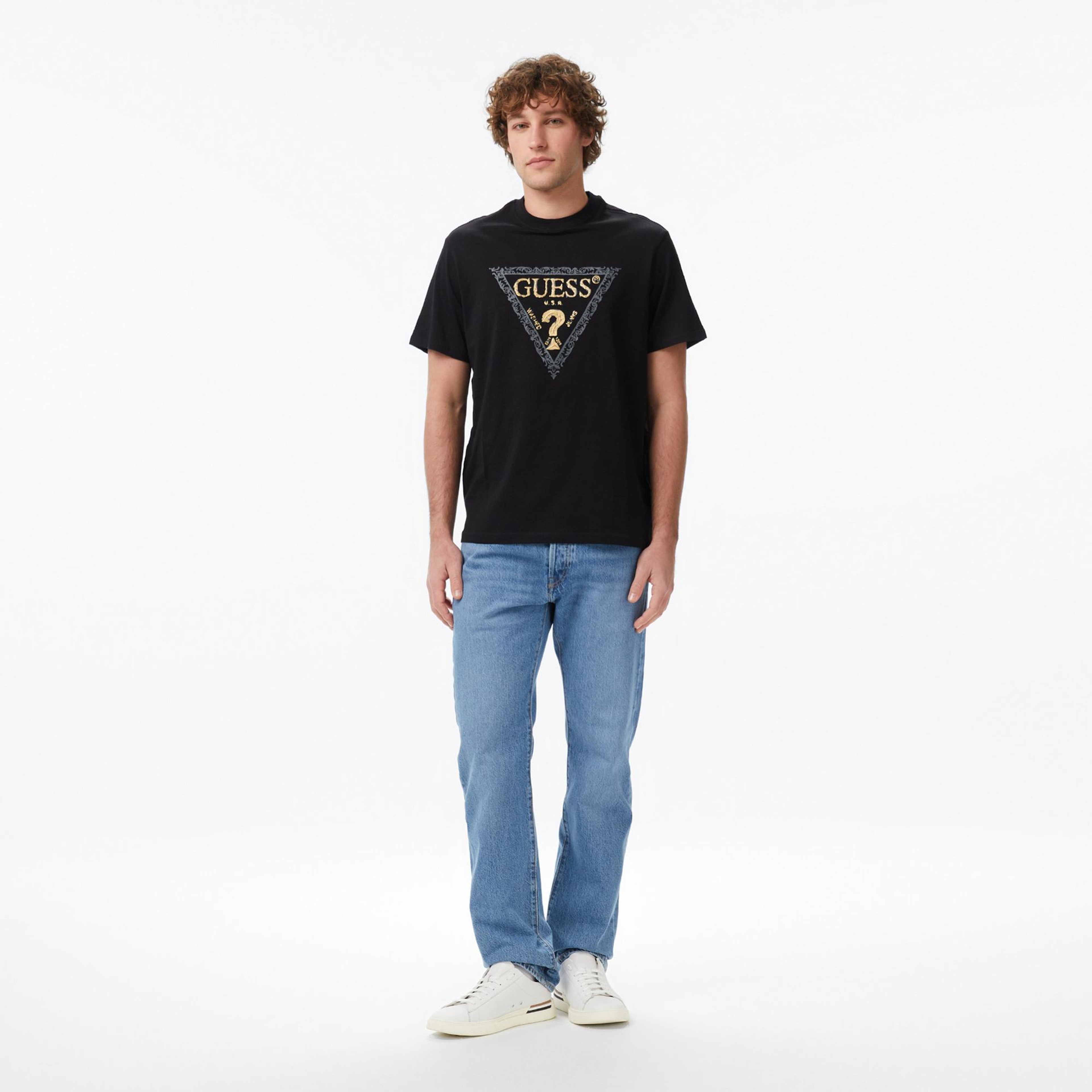 Guess Golden Regular Fit Erkek Siyah T-Shirt
