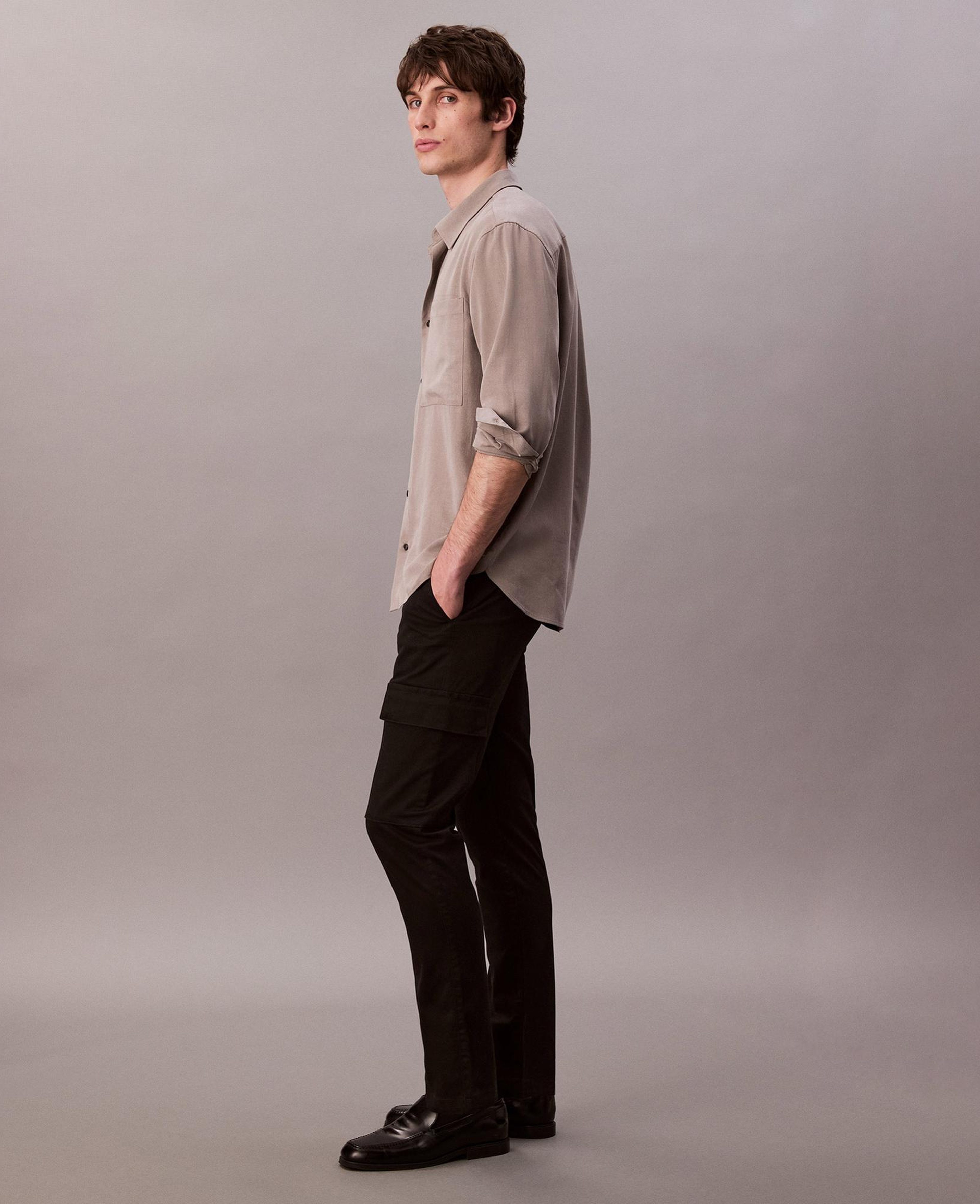 Calvin Klein Slim Refined Stretch Cargo Erkek Siyah Pantolon