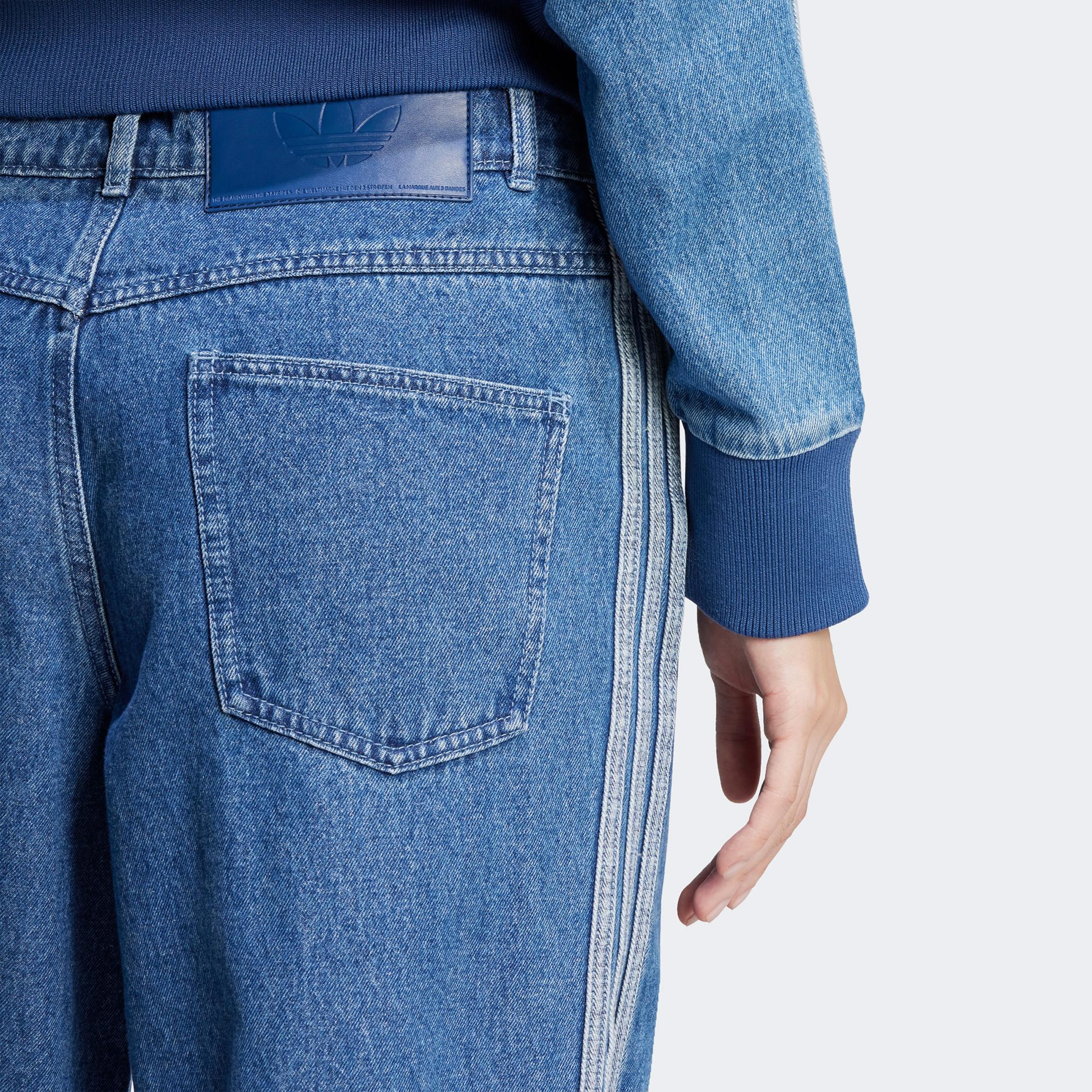 adidas Adicolor Denim 3-Stripes Kadın Lacivert Eşofman Altı