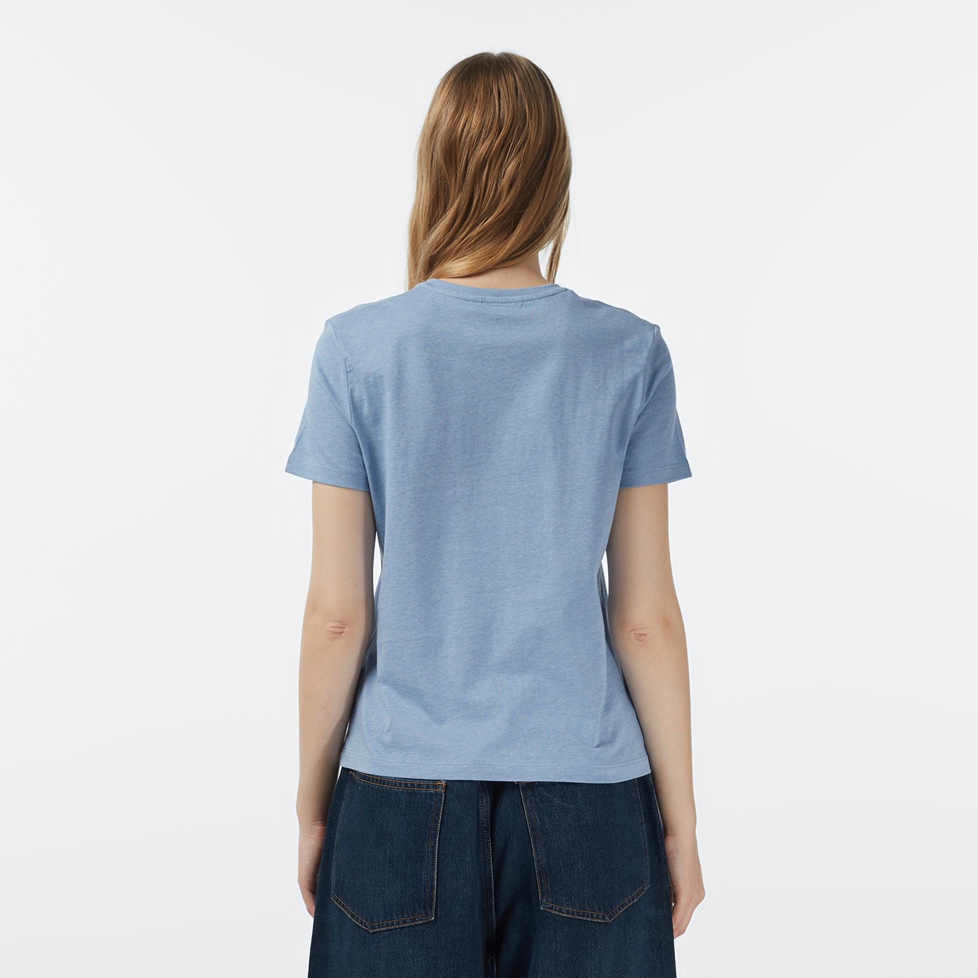 Tommy Hilfiger Classic Script Regular Kadın Mavi T-Shirt