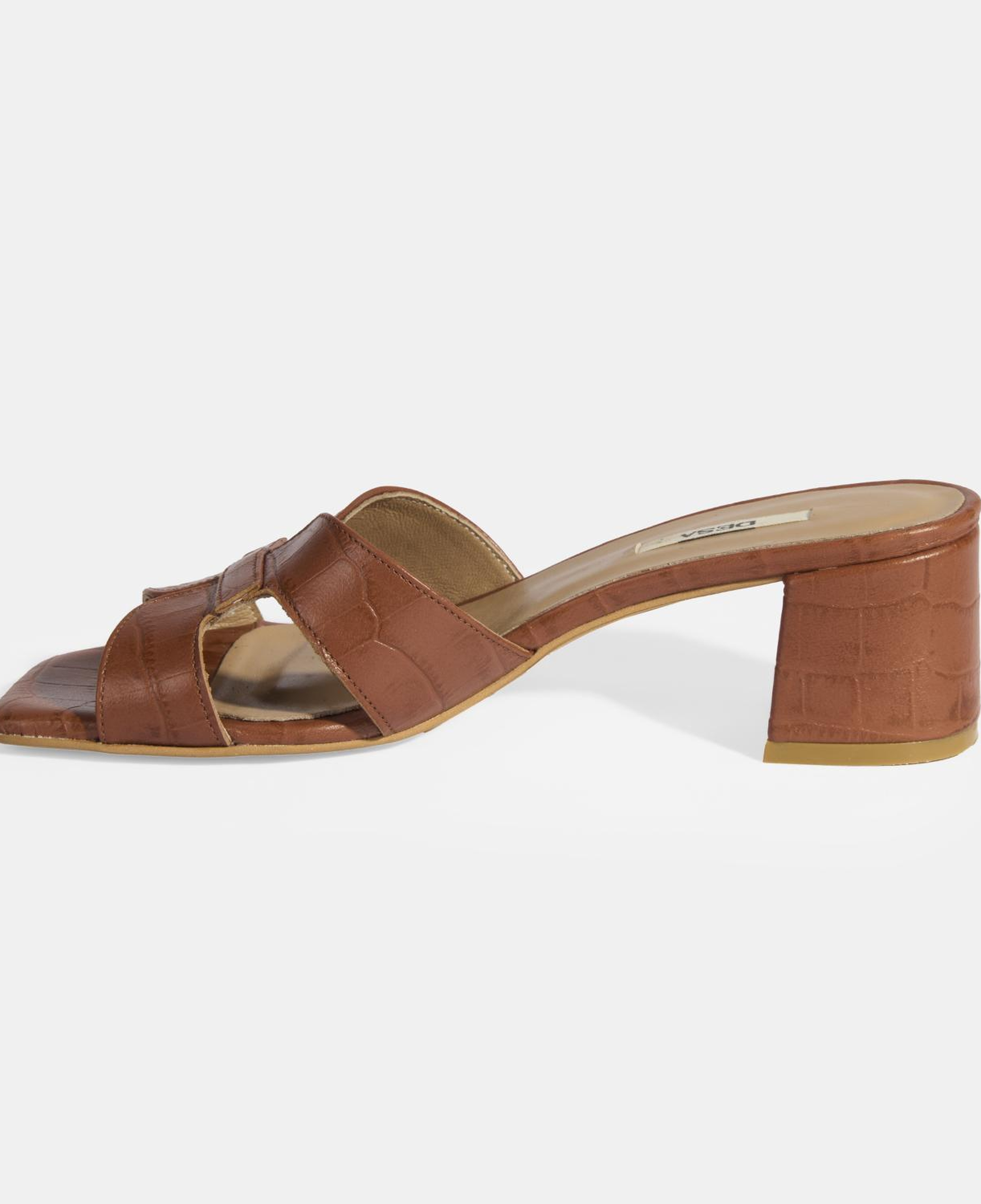 Kadın Kahve Deri Topuklu Terlik