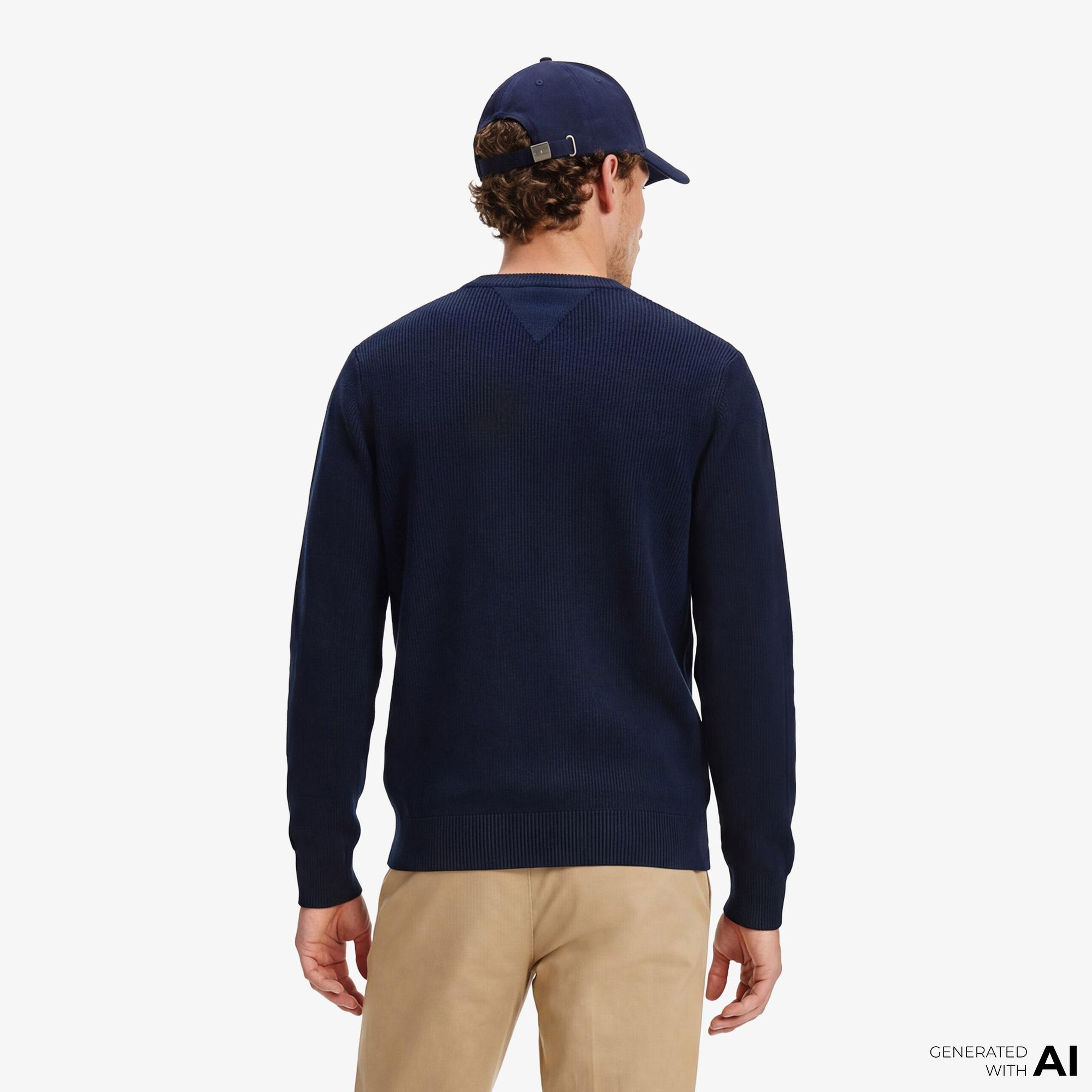 Tommy Hilfiger Seasonal Graphic Erkek Lacivert Triko