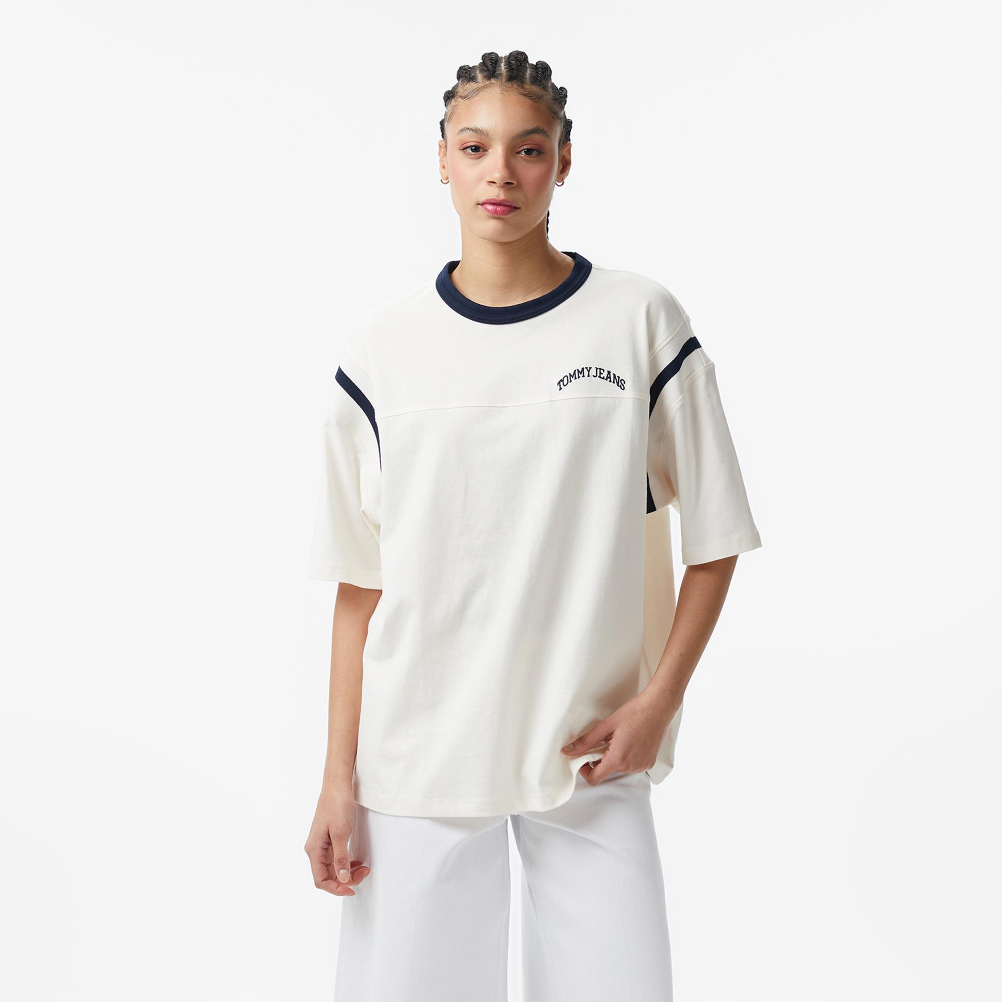 Tommy Hilfiger Varsity Kadın Beyaz T-Shirt