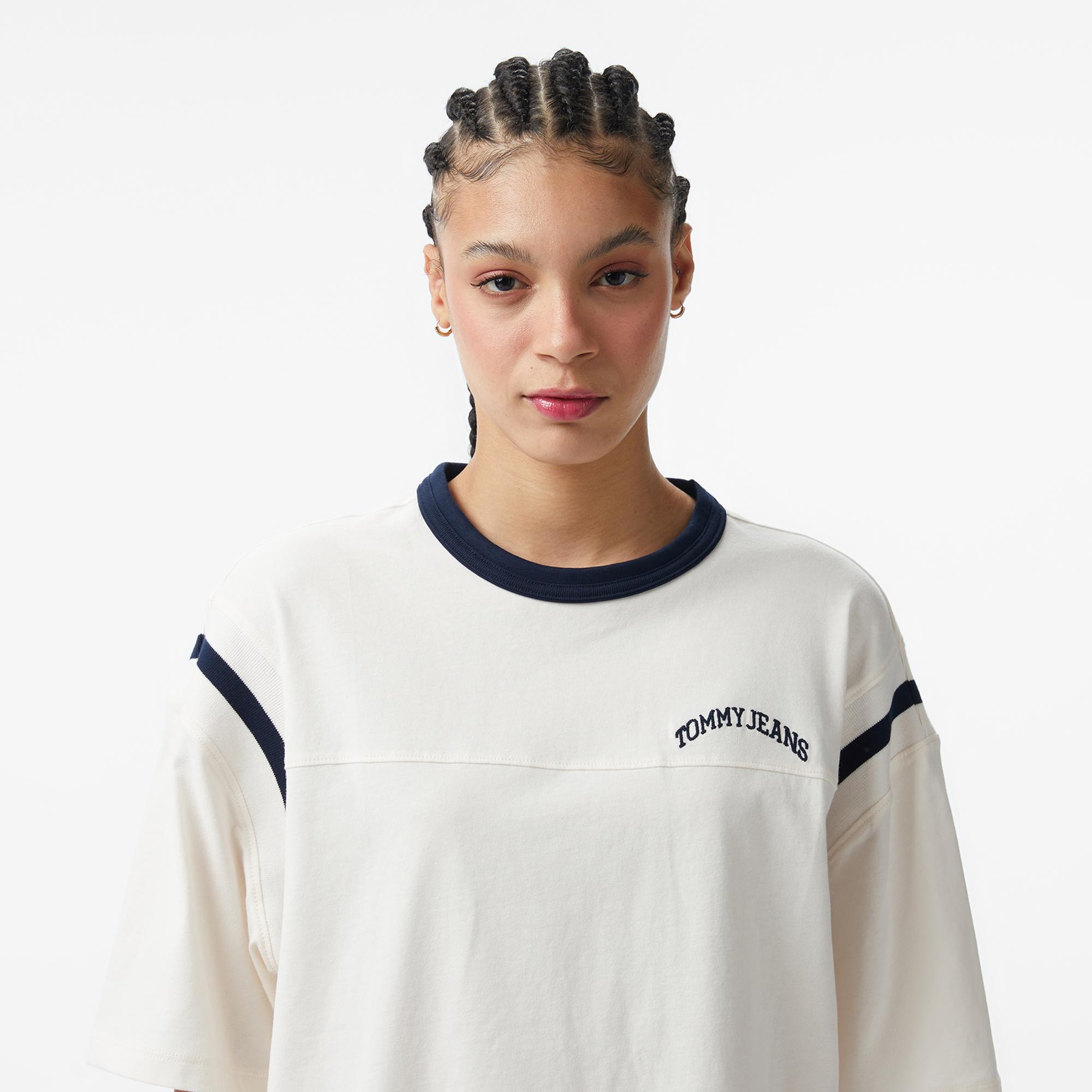 Tommy Hilfiger Varsity Kadın Beyaz T-Shirt