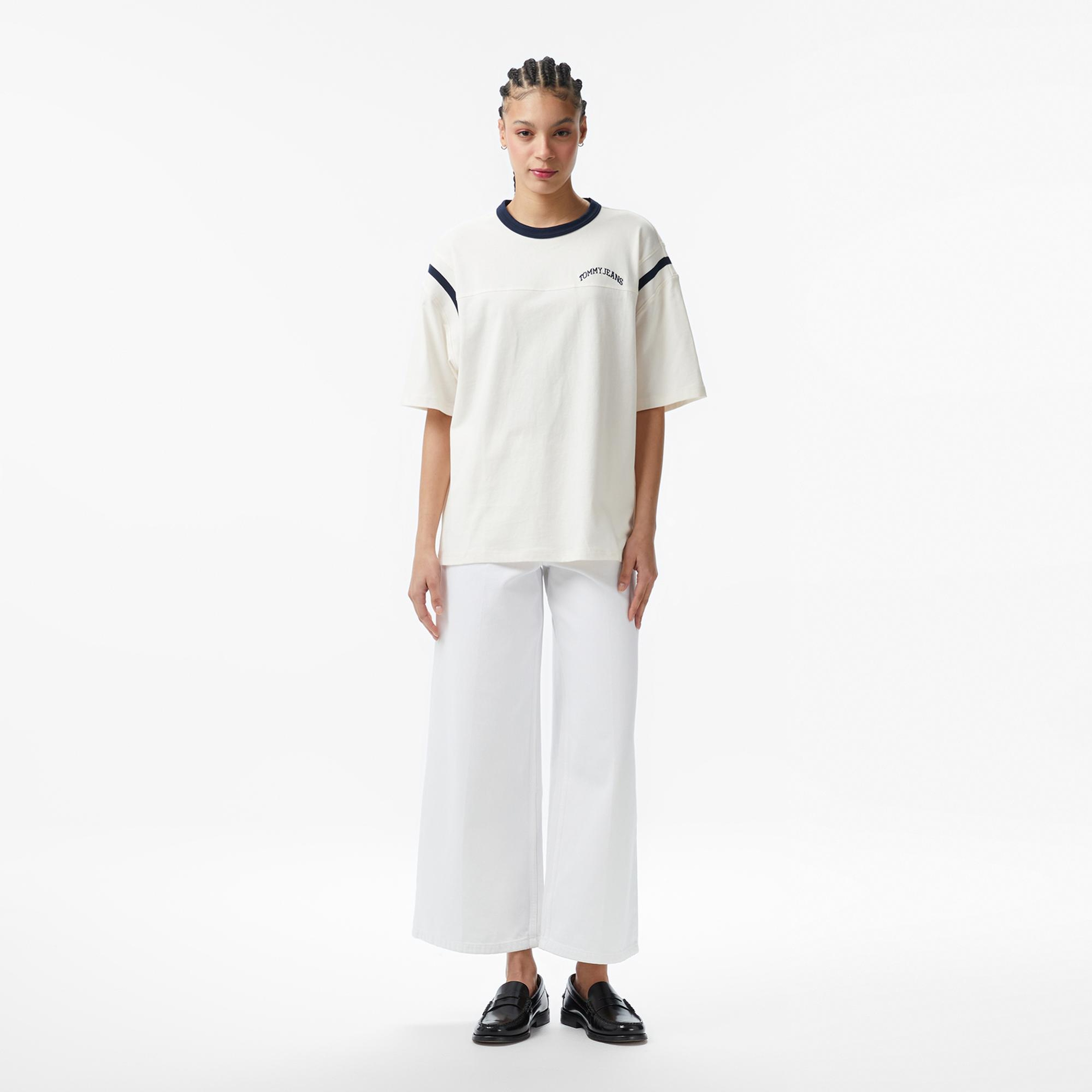 Tommy Hilfiger Varsity Kadın Beyaz T-Shirt