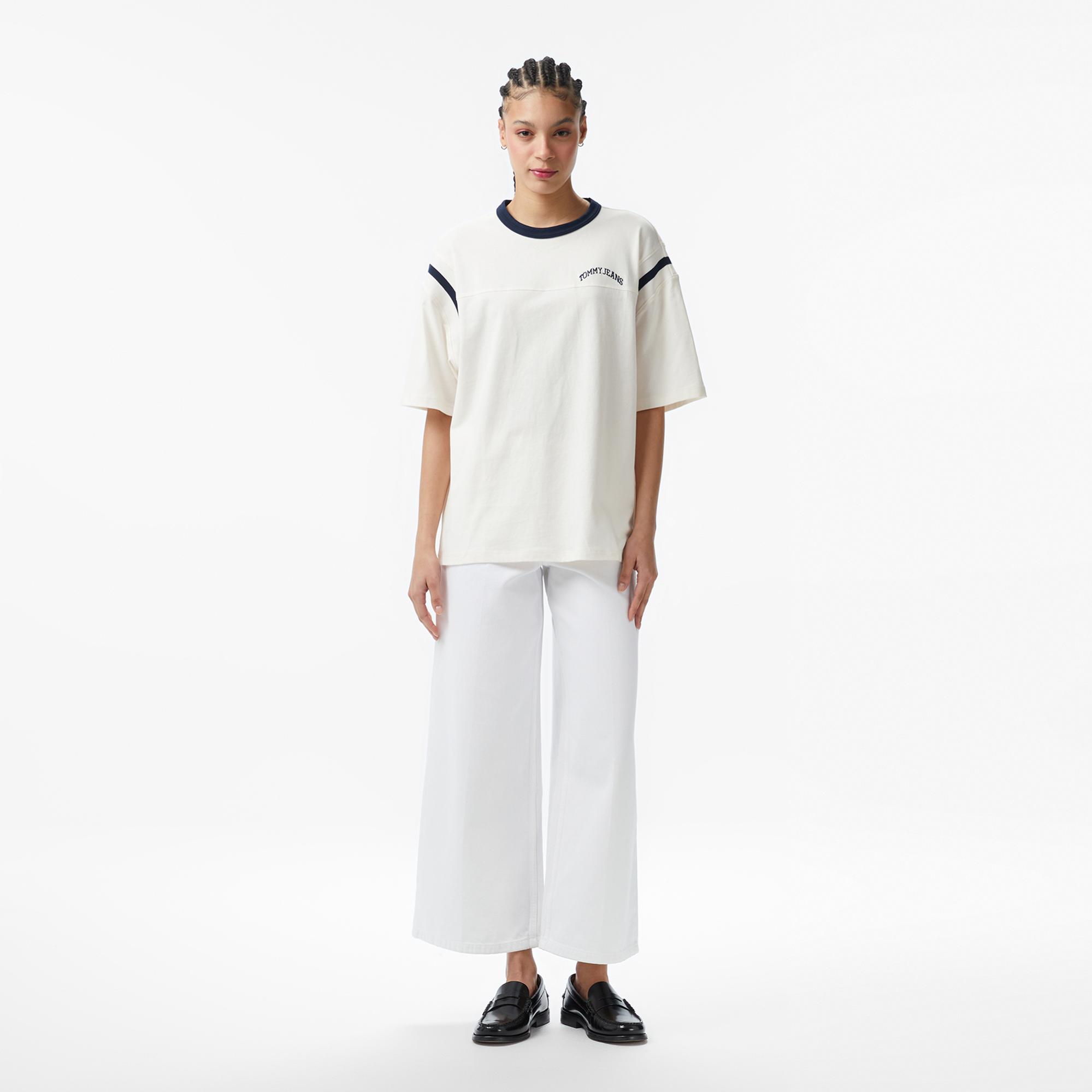 Tommy Hilfiger Varsity Kadın Beyaz T-Shirt