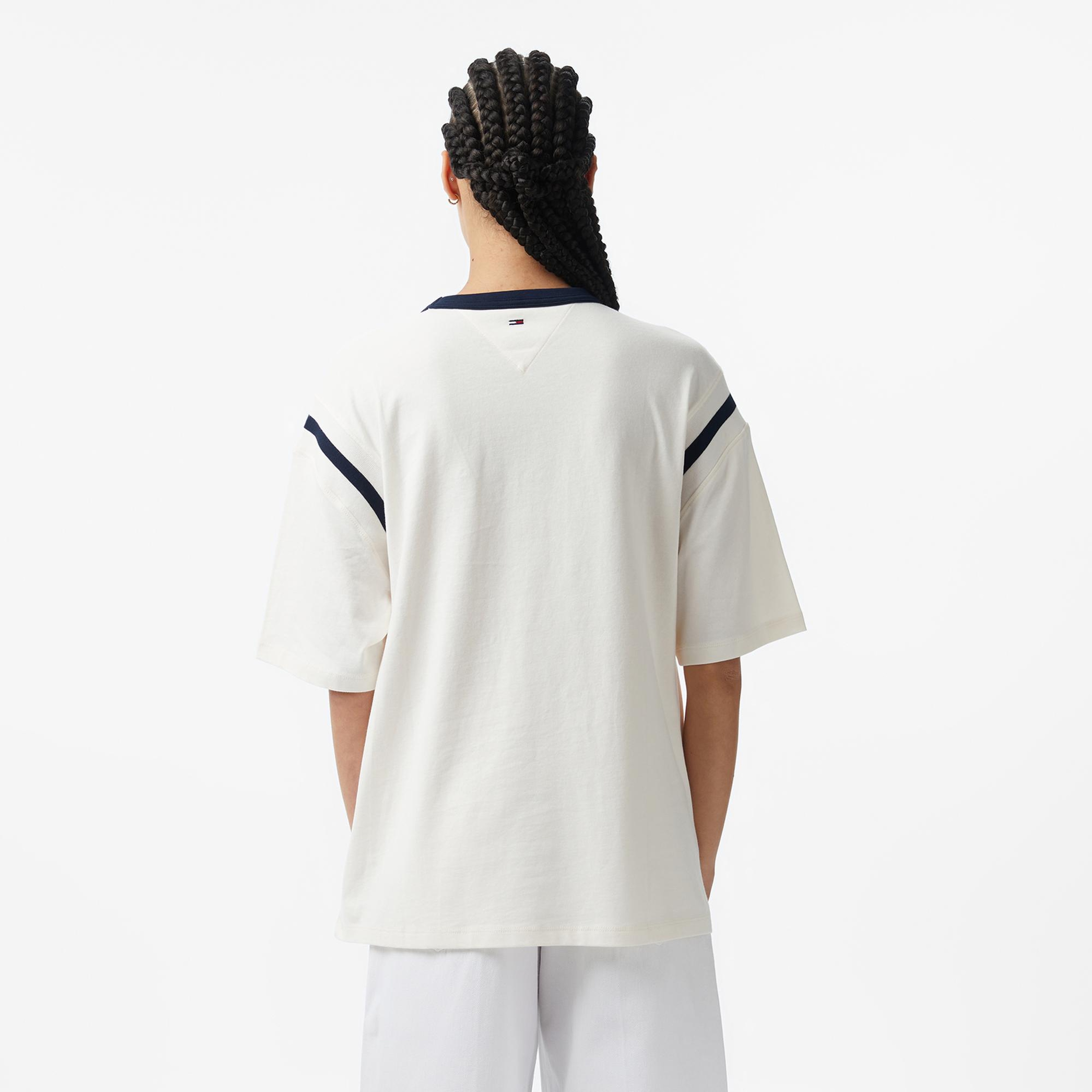 Tommy Hilfiger Varsity Kadın Beyaz T-Shirt