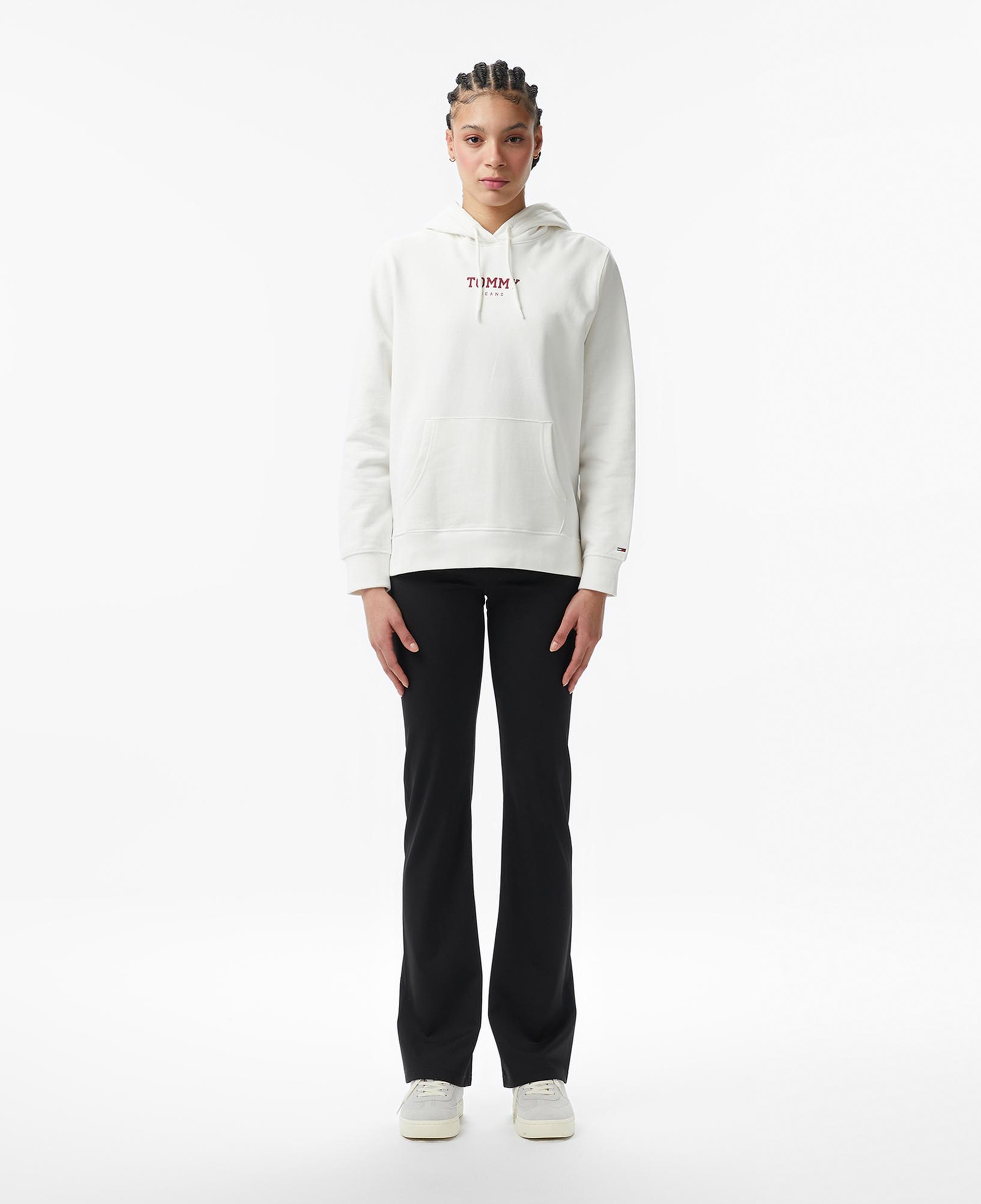 Tommy Hilfiger Essential Logo Kadın Beyaz Hoodie