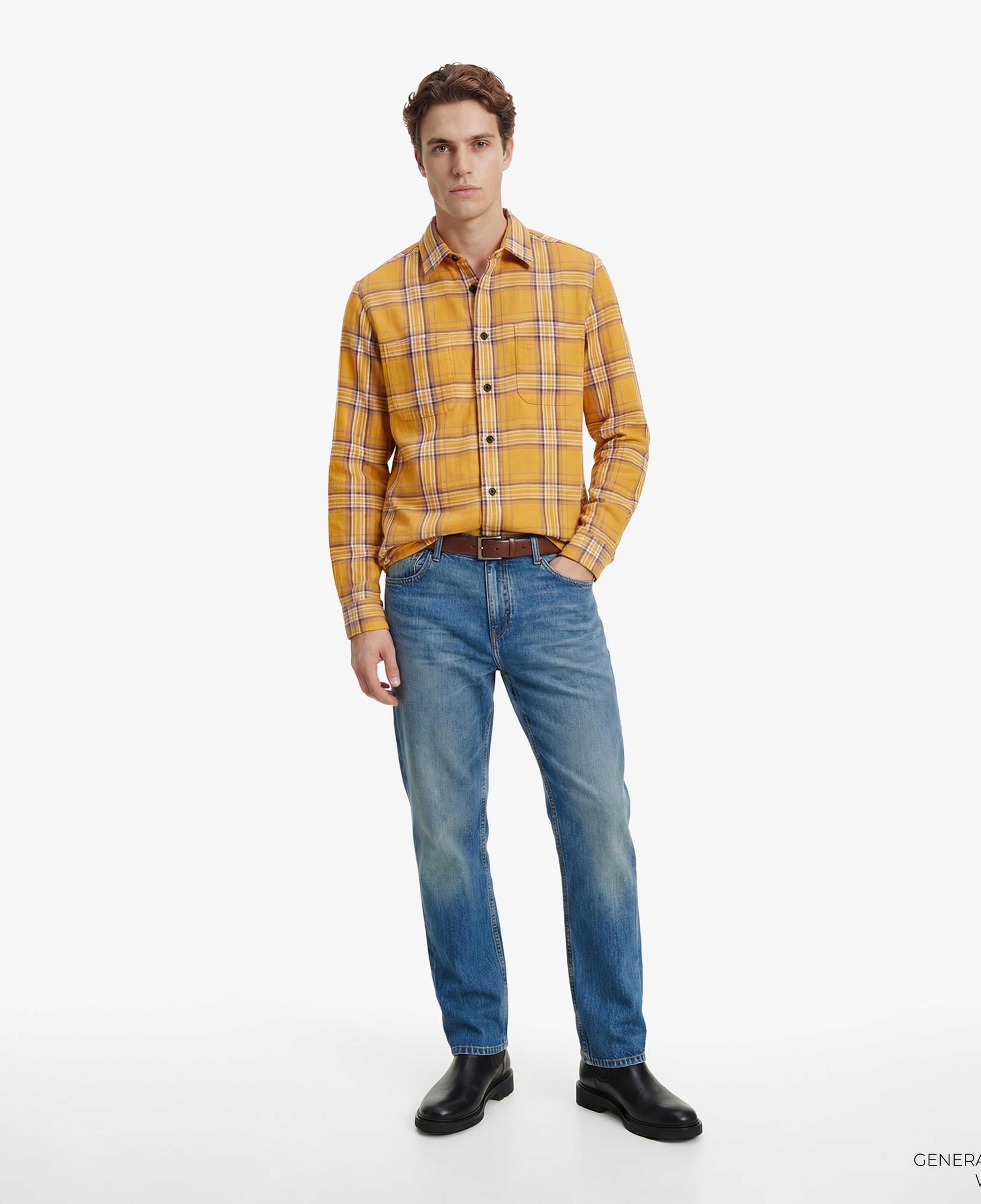 Tommy Hilfiger Layering Shirt Erkek Sarı Gömlek