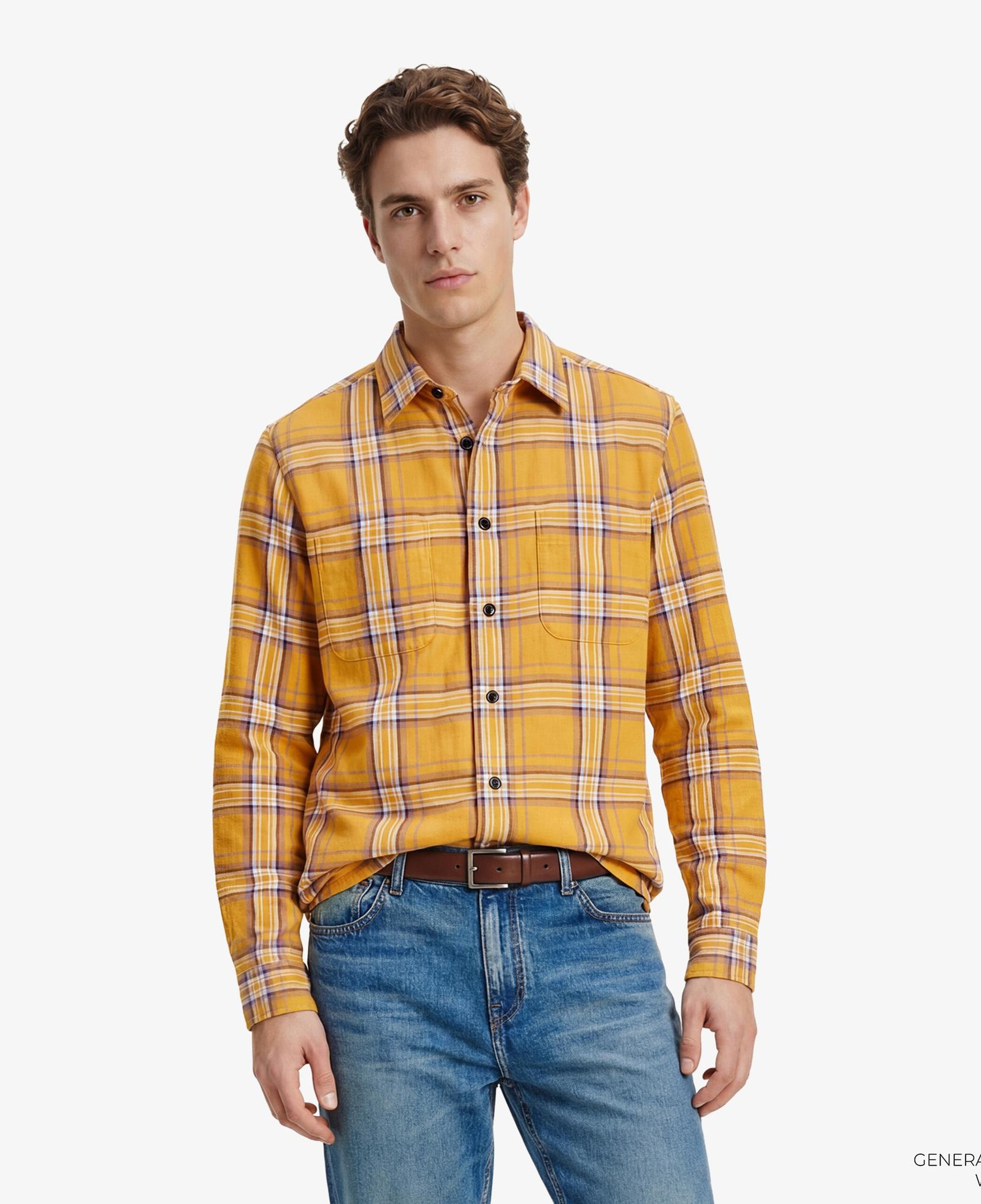 Tommy Hilfiger Layering Shirt Erkek Sarı Gömlek