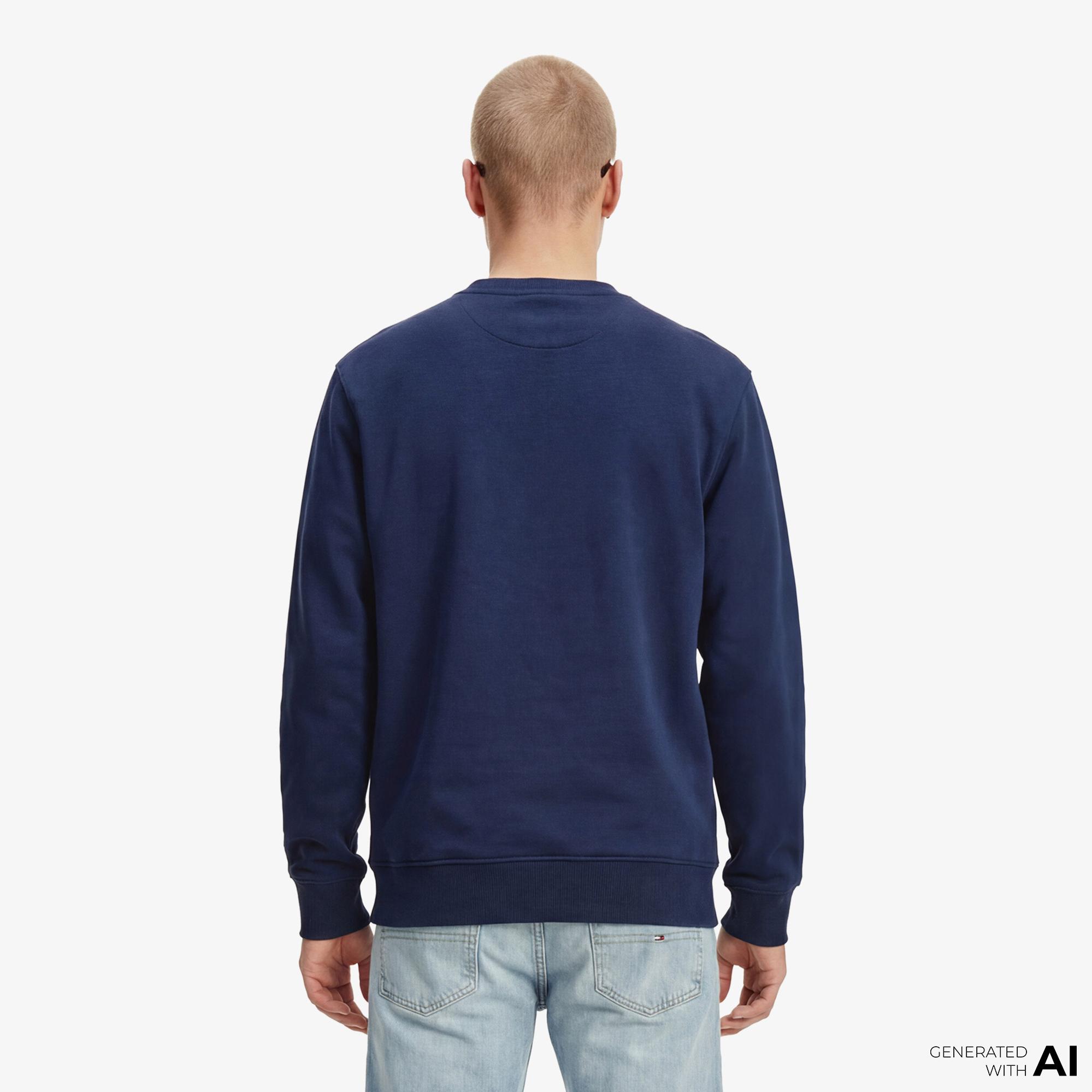 Tommy Hilfiger Signature Erkek Lacivert Sweatshirt