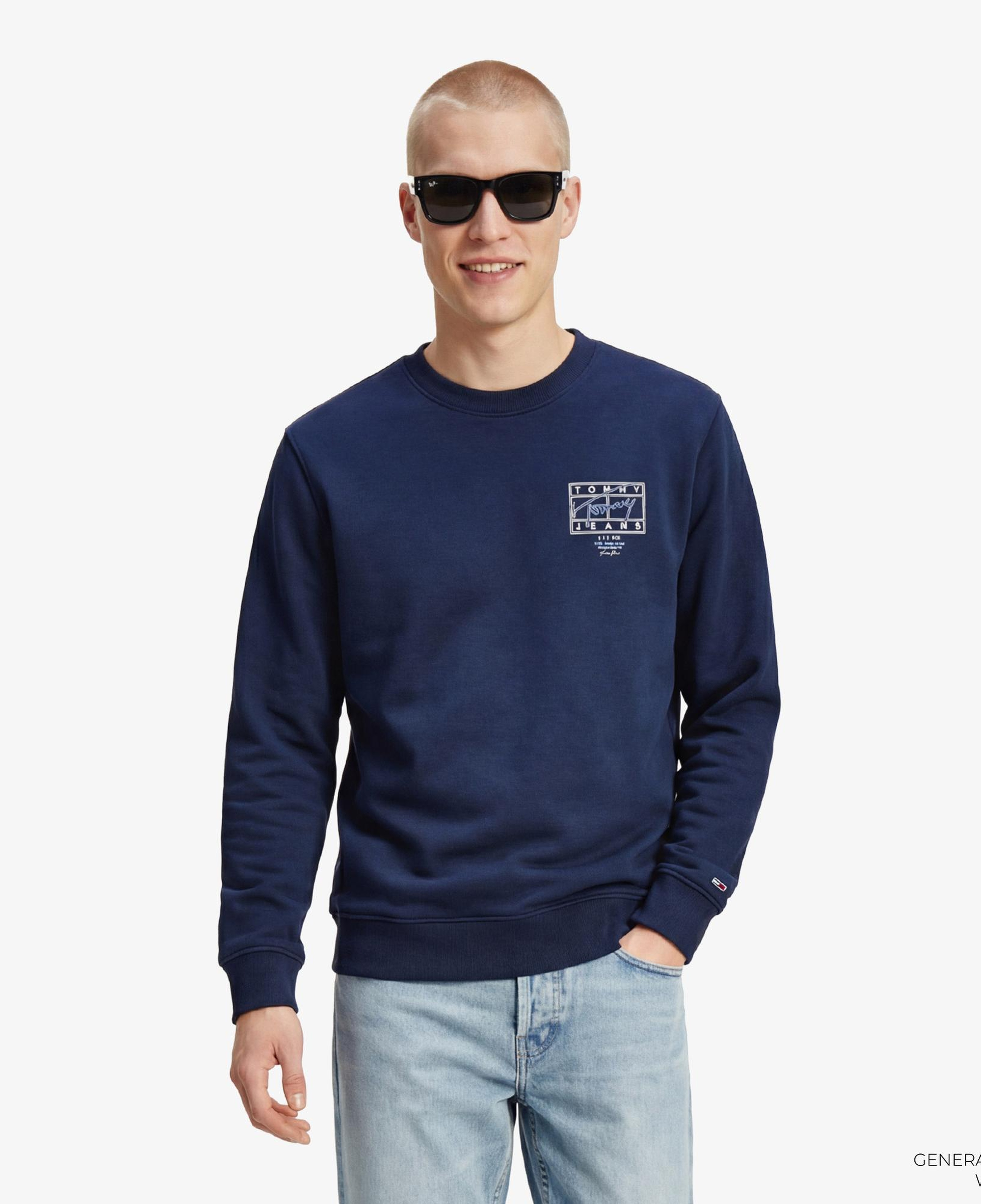 Tommy Hilfiger Signature Erkek Lacivert Sweatshirt
