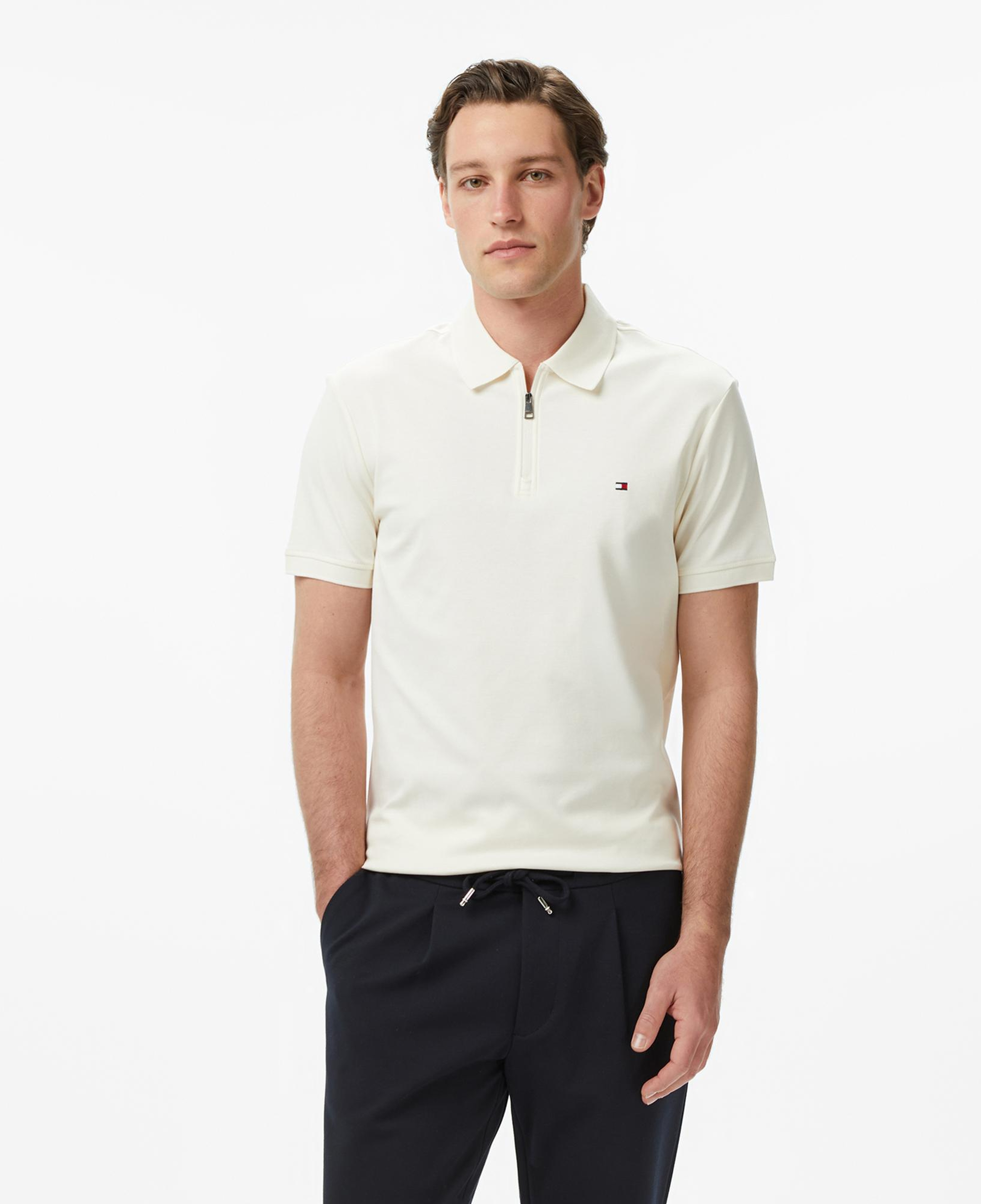 Tommy Hilfiger Elevated Essentials Erkek Krem Rengi Polo Yaka T-Shirt