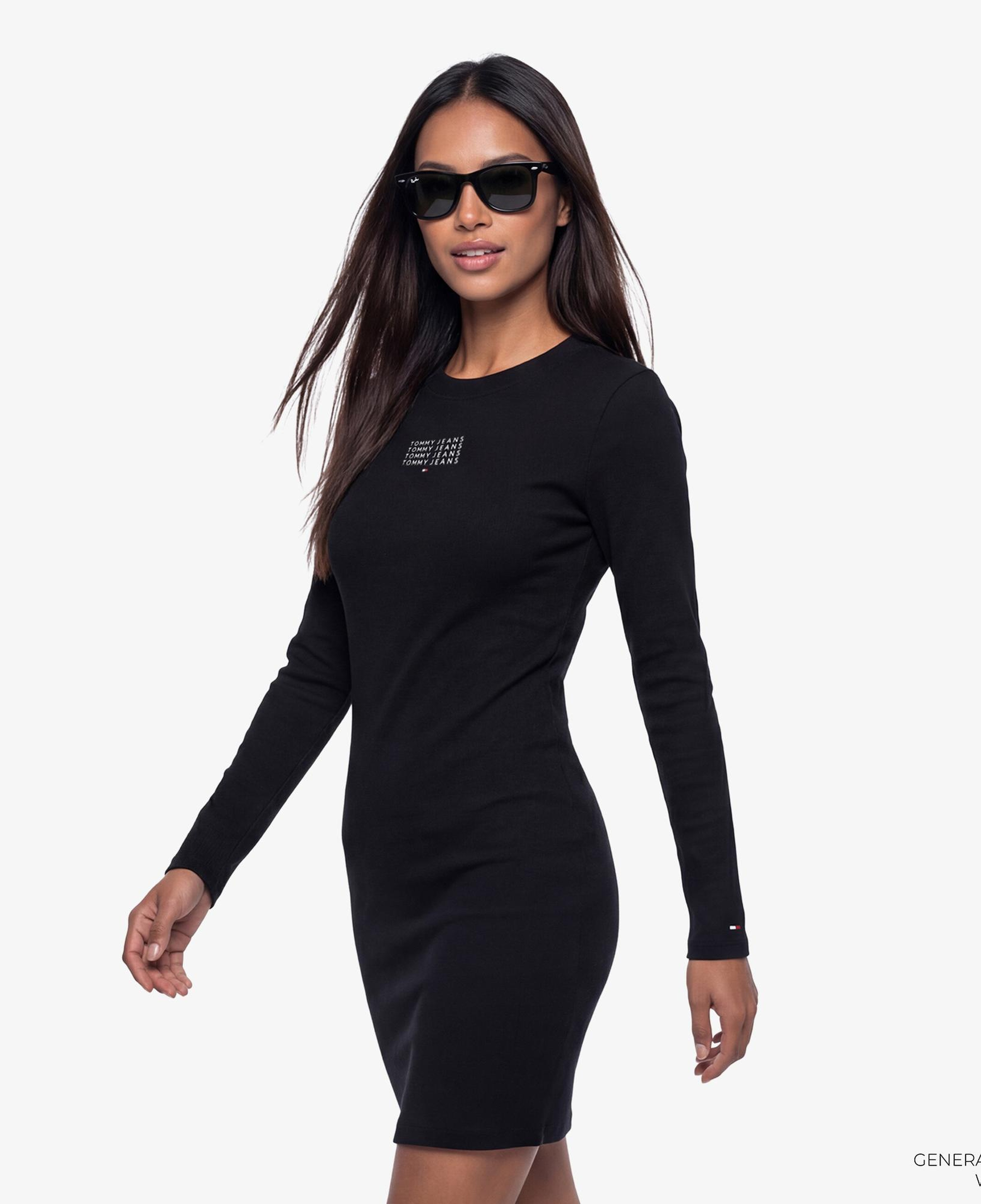 Tommy Hilfiger Linear Kadın Siyah Elbise