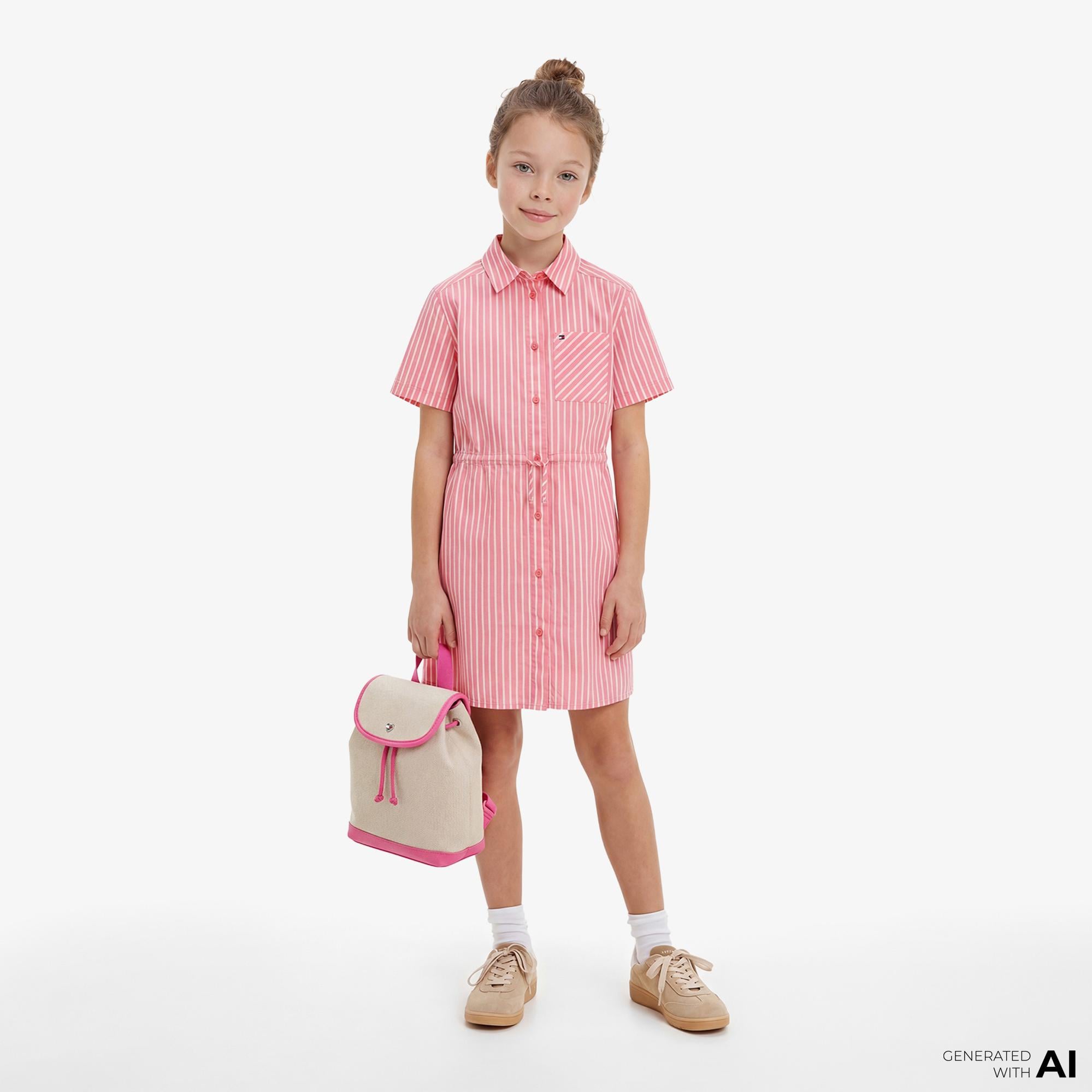 Tommy Hilfiger Essentials Çocuk Pembe Elbise