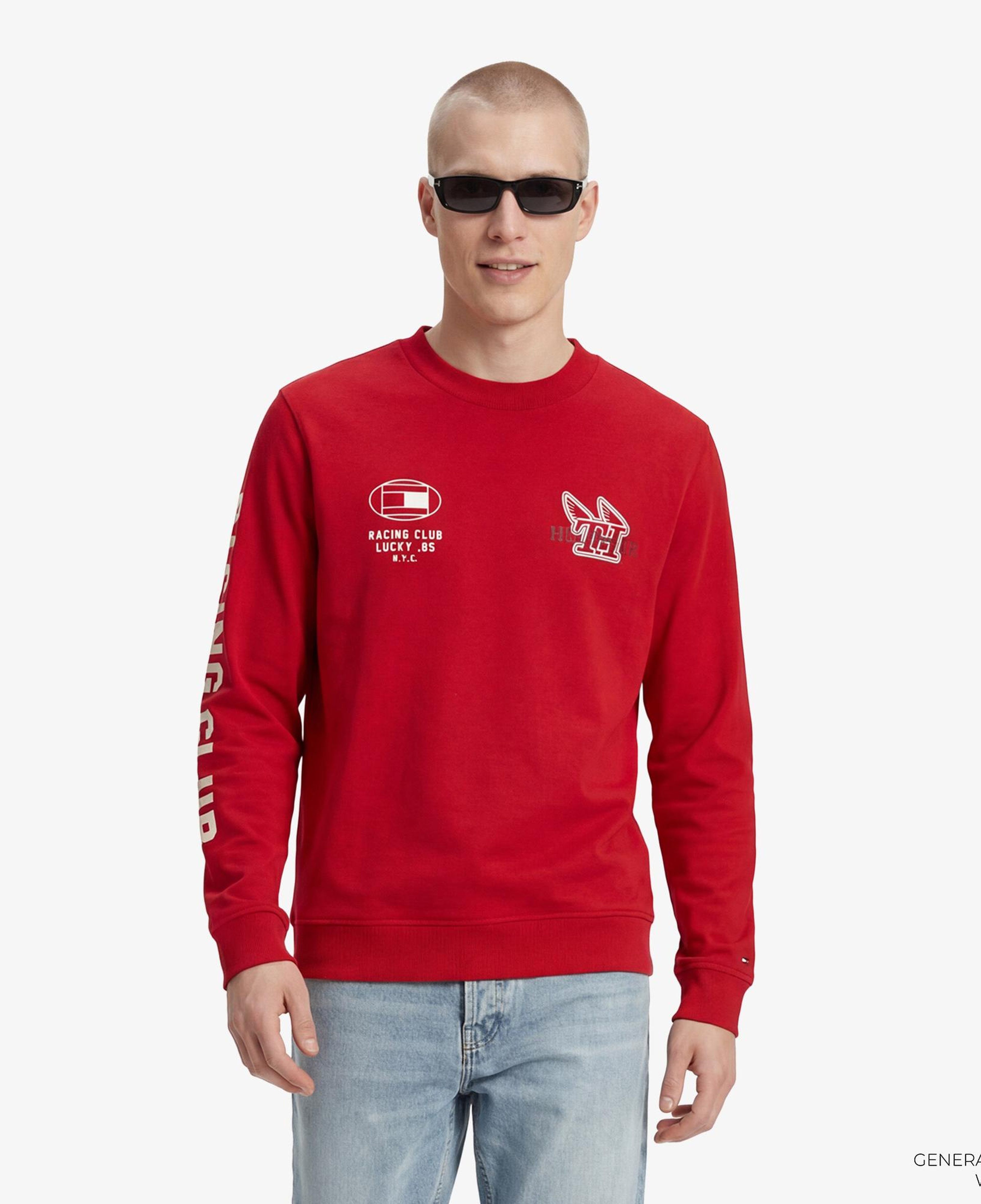 Tommy Hilfiger Moto Pack Erkek Kırmızı Uzun Kollu T-Shirt