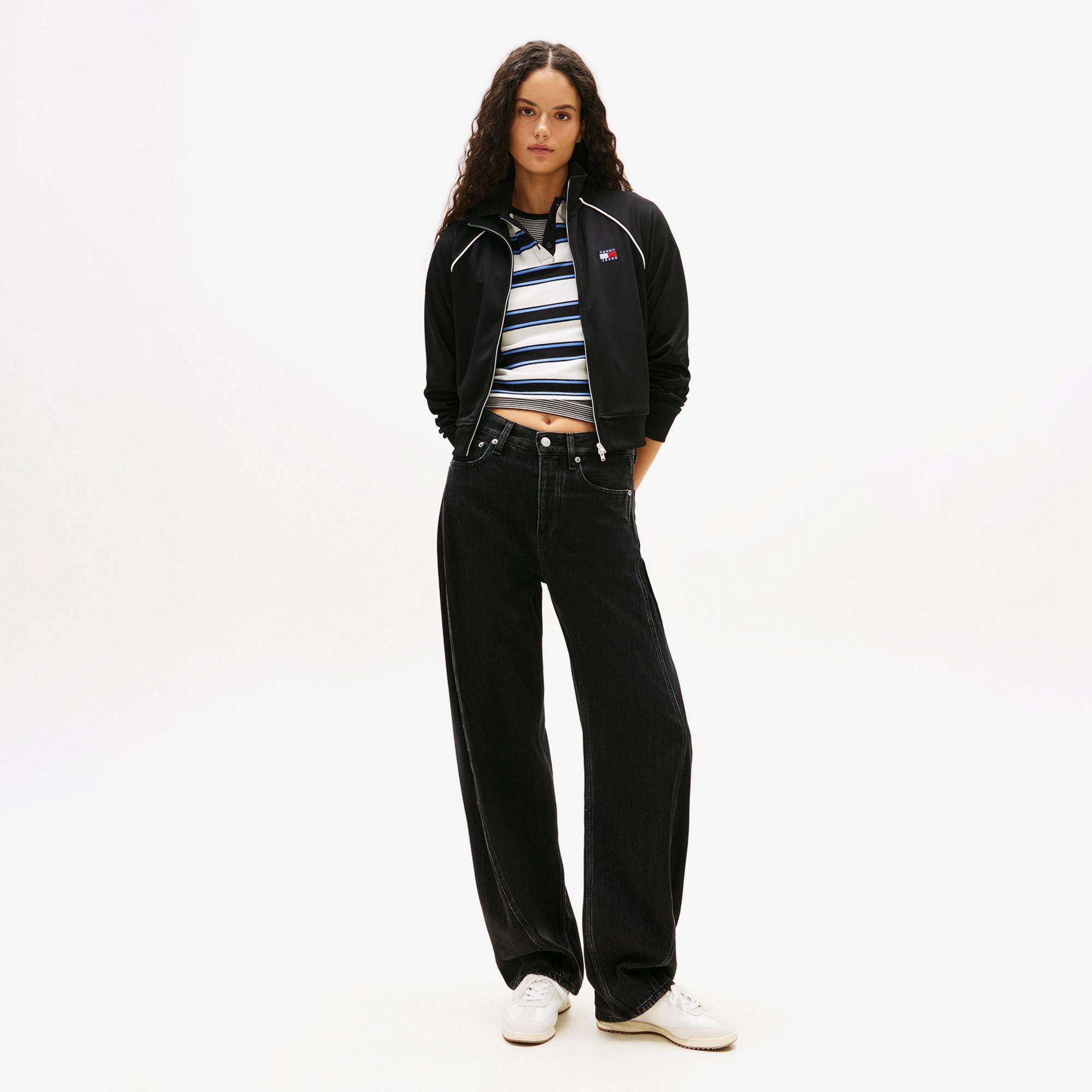 Tommy Hilfiger Badge Kadın Siyah Eşofman Üstü