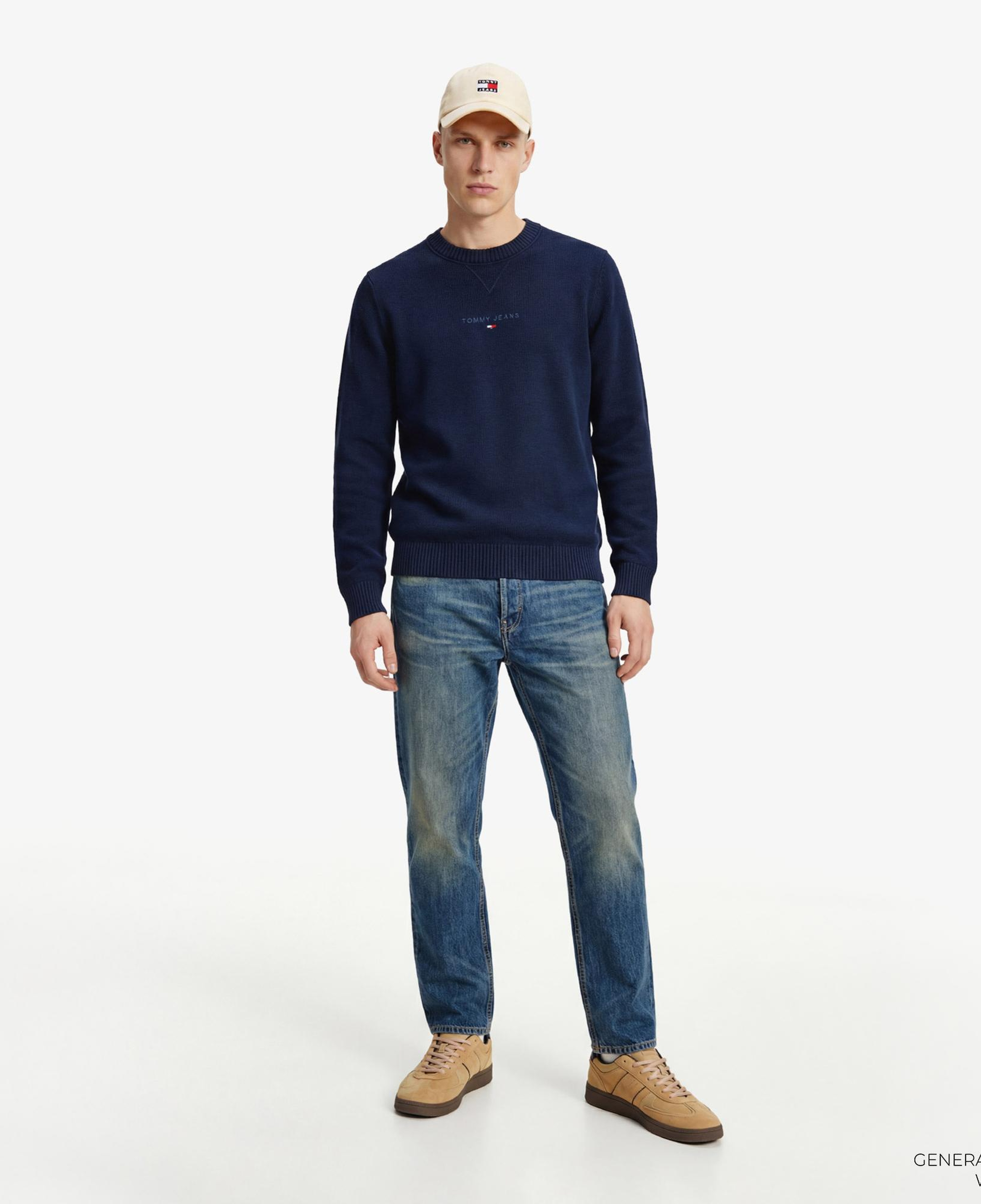 Tommy Hilfiger Linear Erkek Lacivert Triko