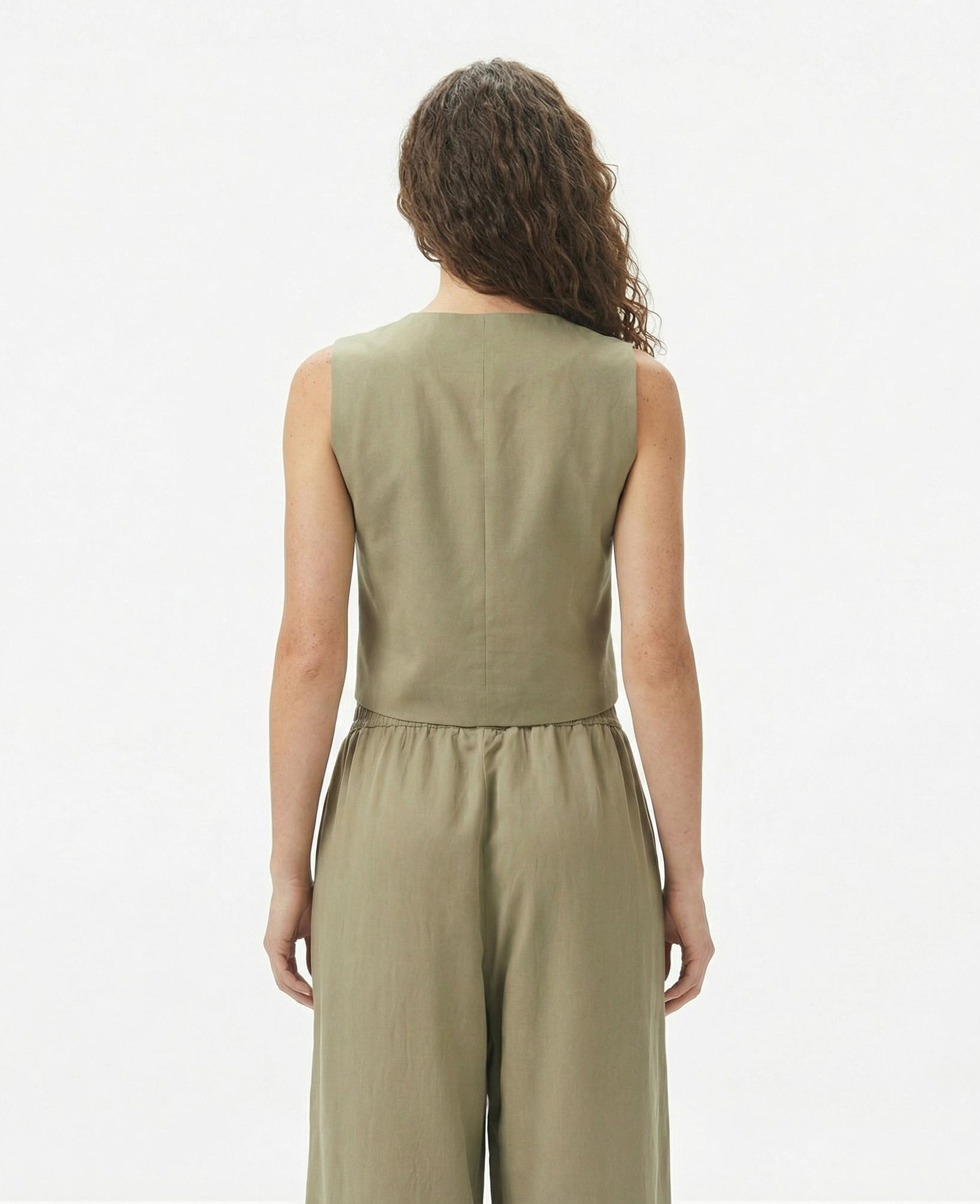 Lacoste Kadın Slim Fit Haki Yelek