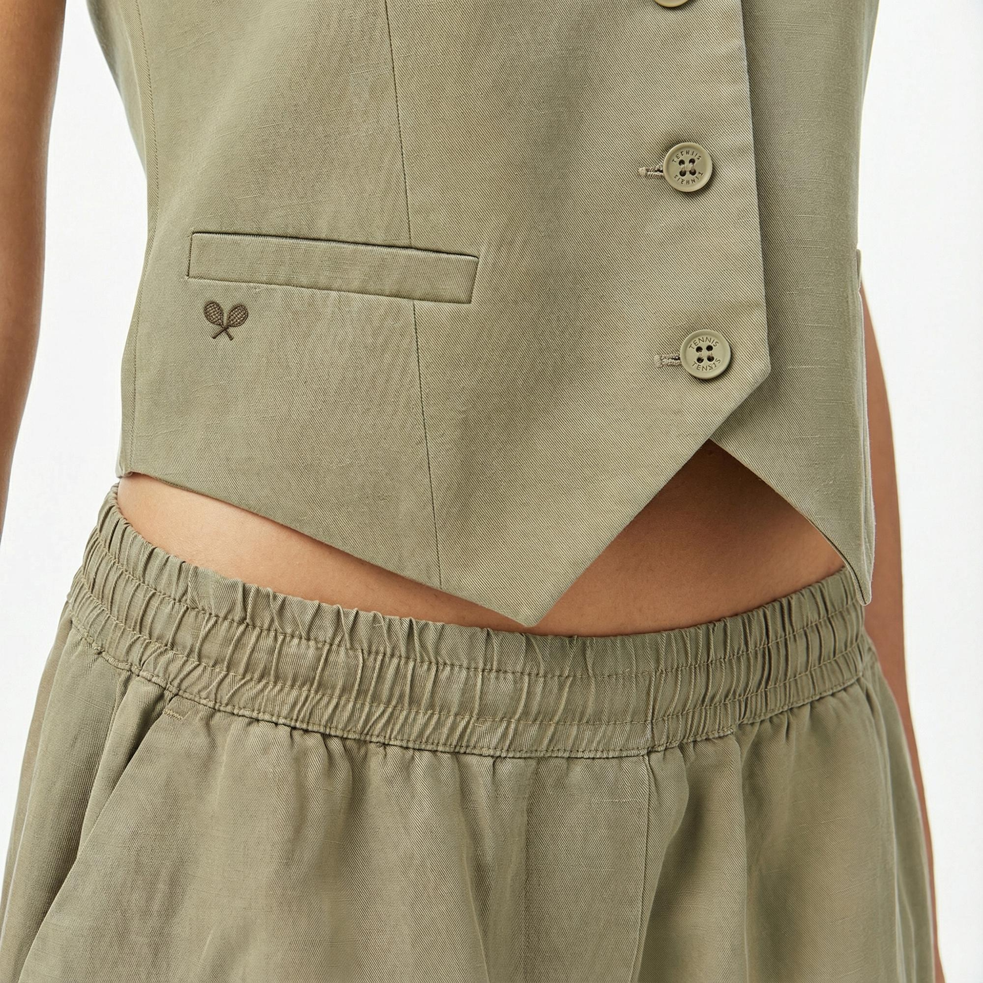 Lacoste Kadın Slim Fit Haki Yelek