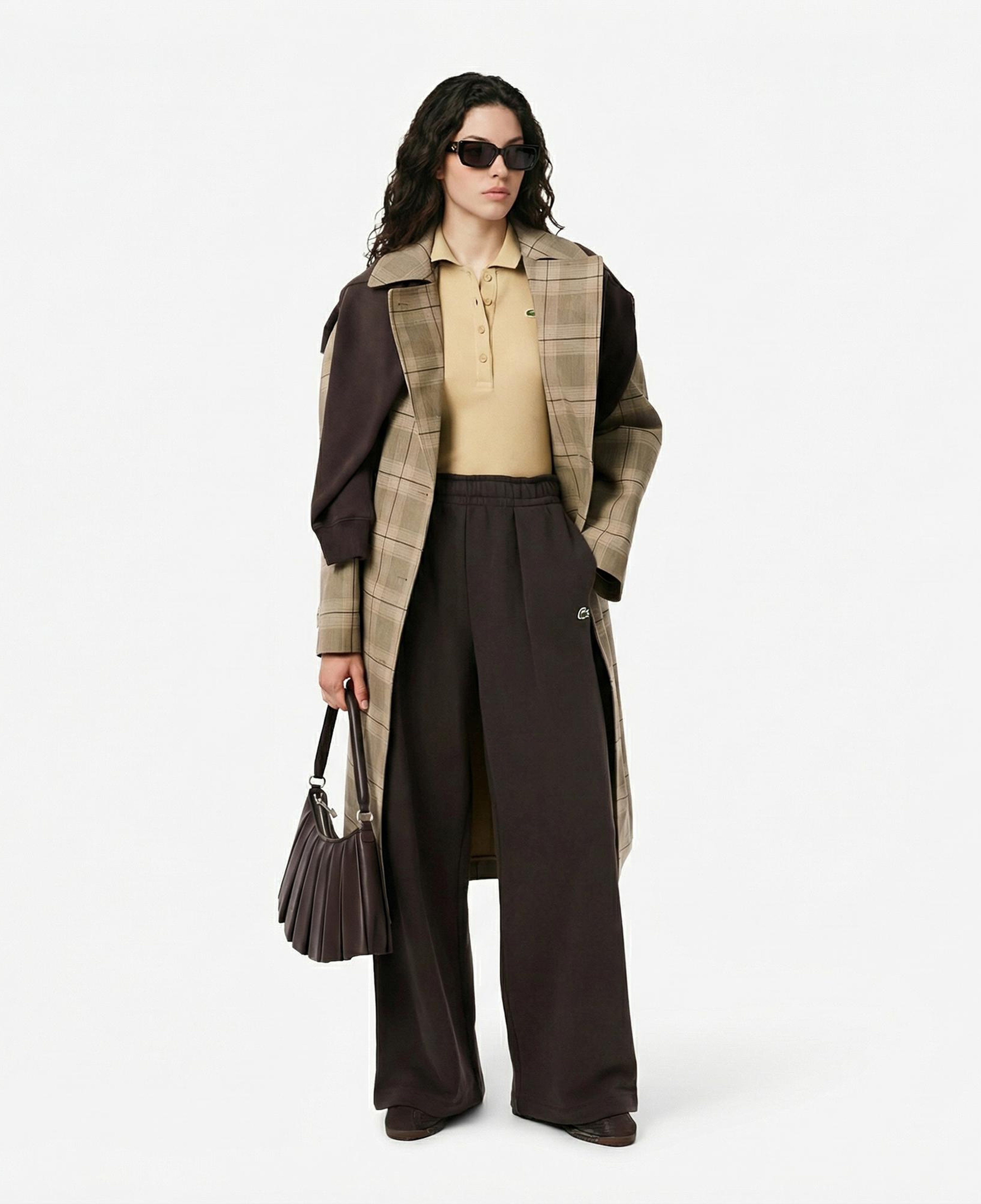 Lacoste Kadın Wide Leg Kahverengi Eşofman Altı