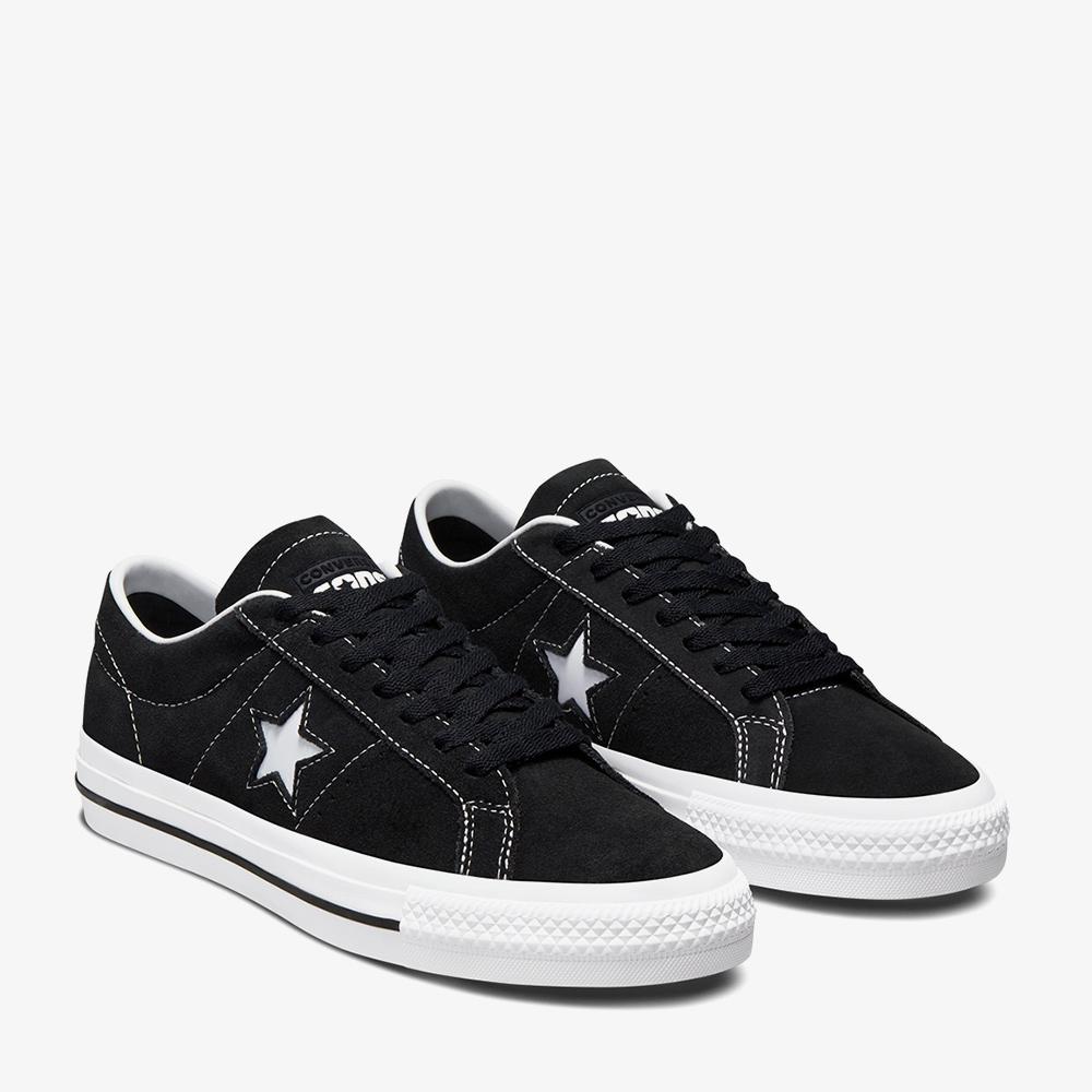 Converse One Star Pro Low Unisex Siyah Deri Sneaker