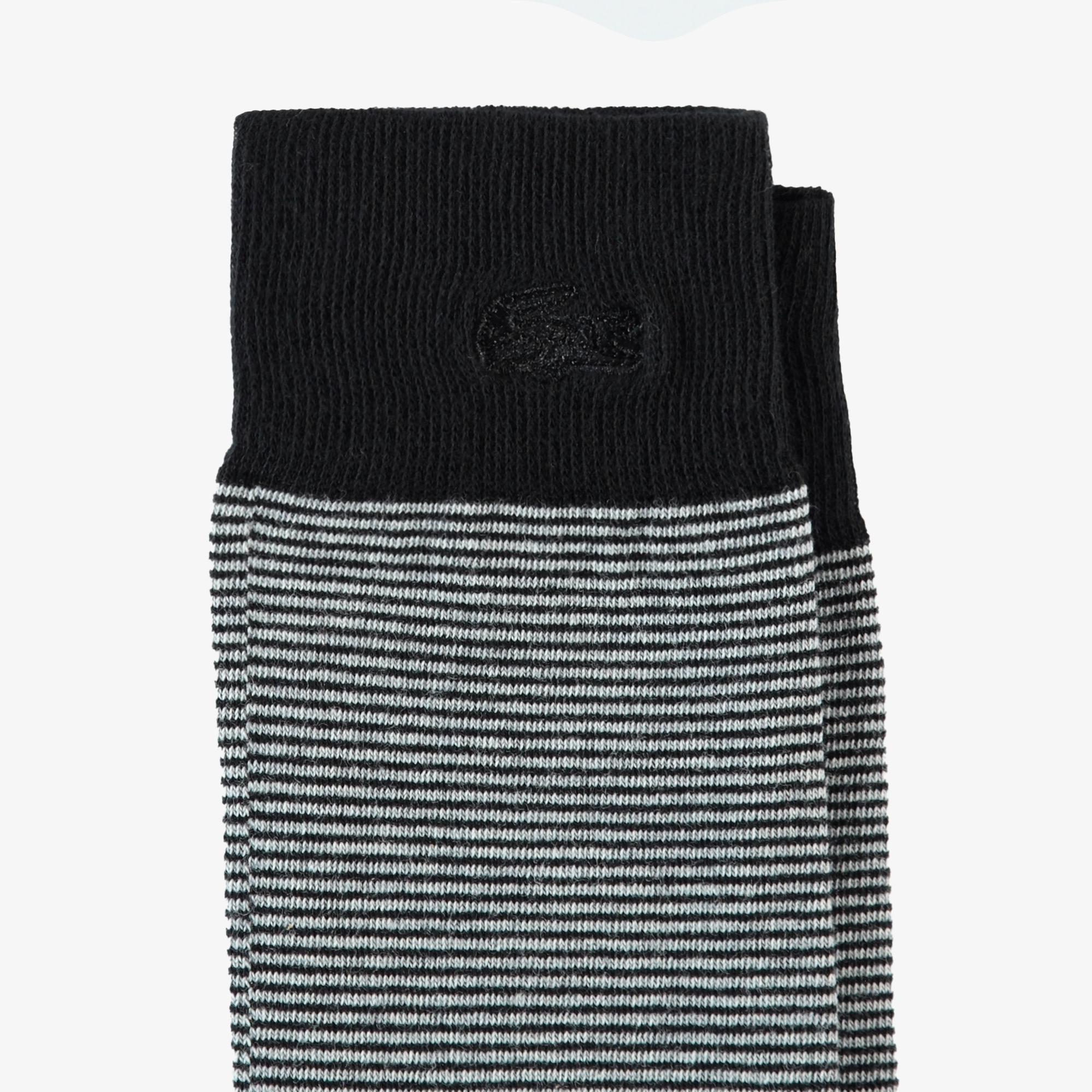 Lacoste Erkek Çizgili Siyah Çorap