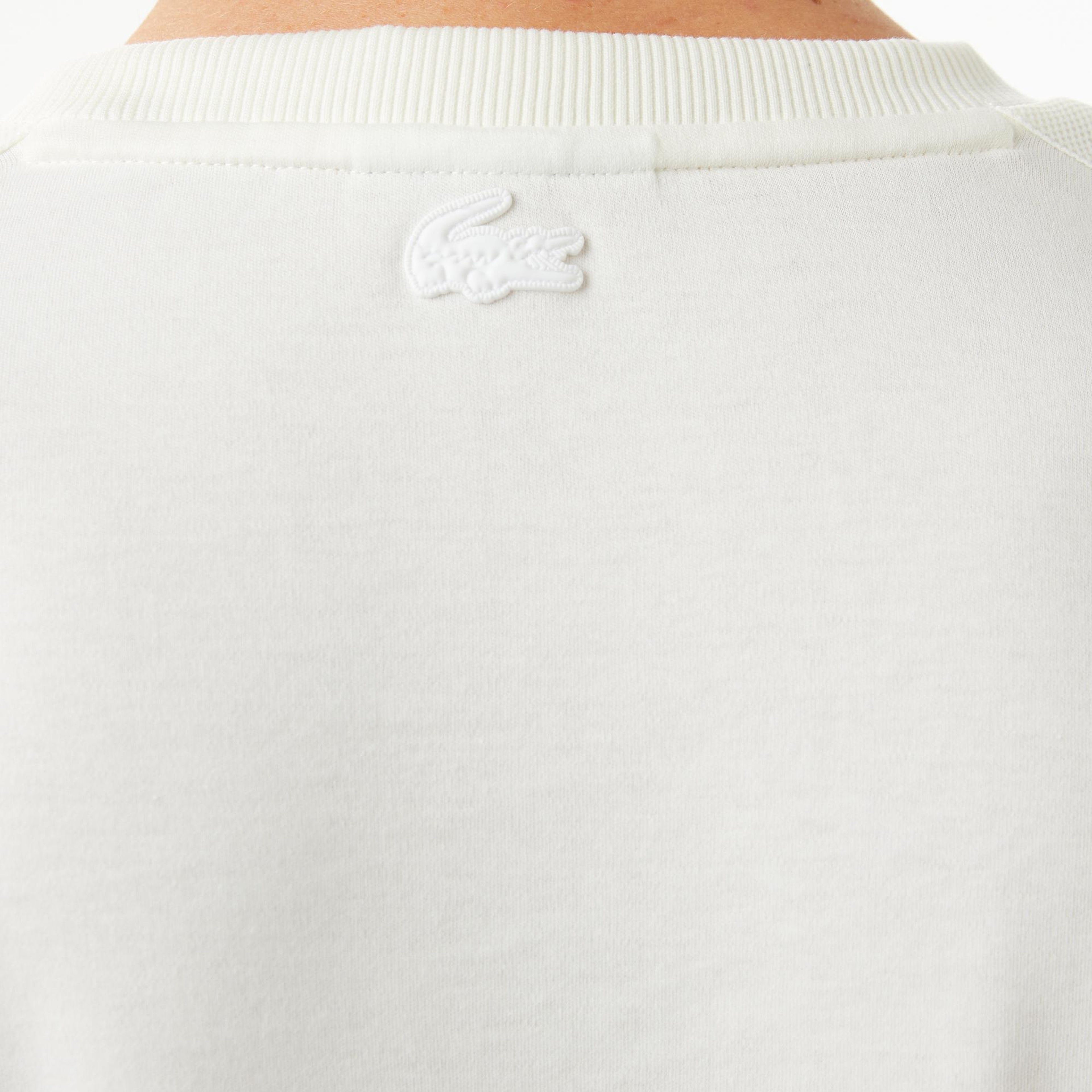 Lacoste Erkek Loose Fit Bisiklet Yaka Baskılı Beyaz T-Shirt