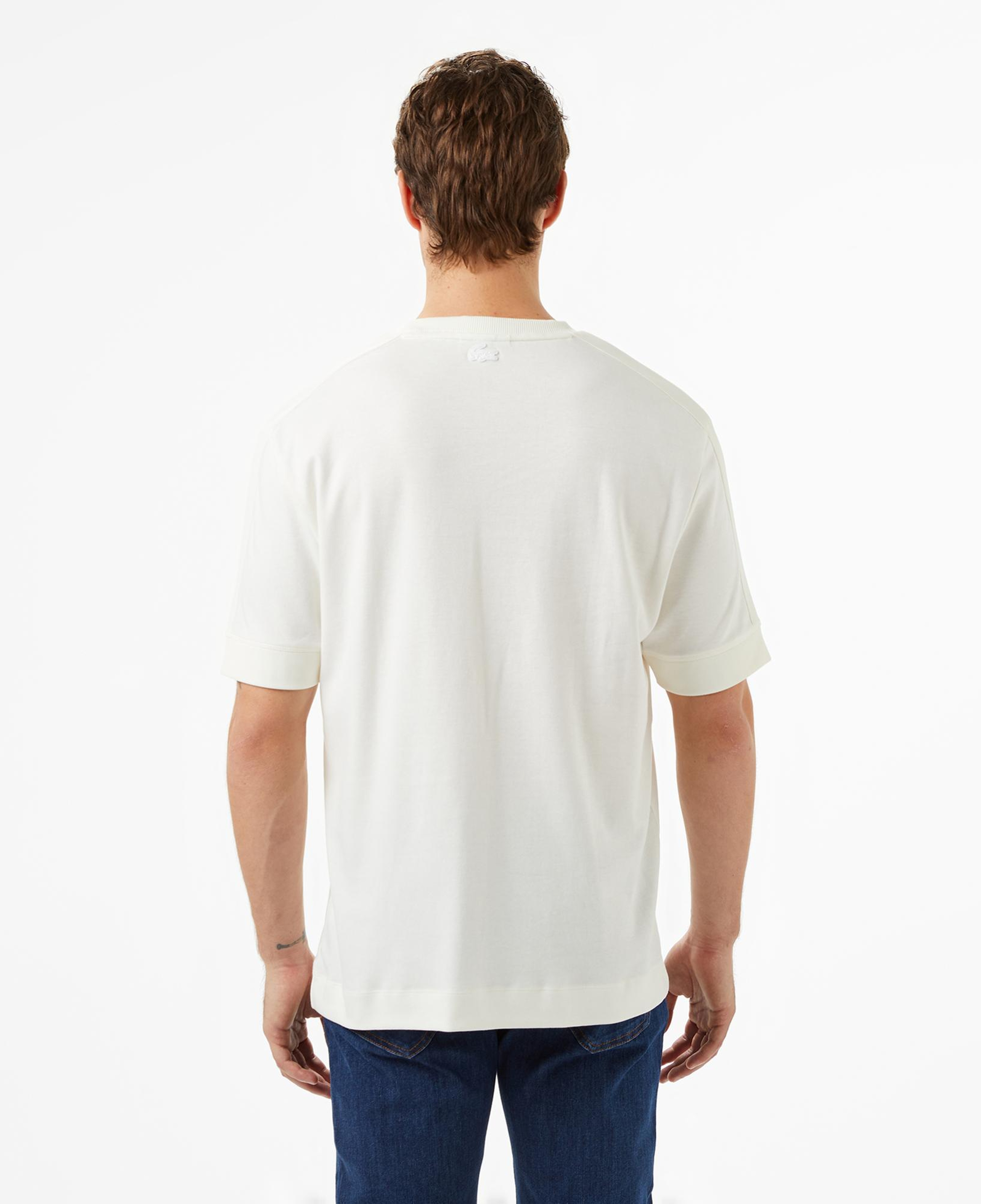 Lacoste Erkek Loose Fit Bisiklet Yaka Baskılı Beyaz T-Shirt