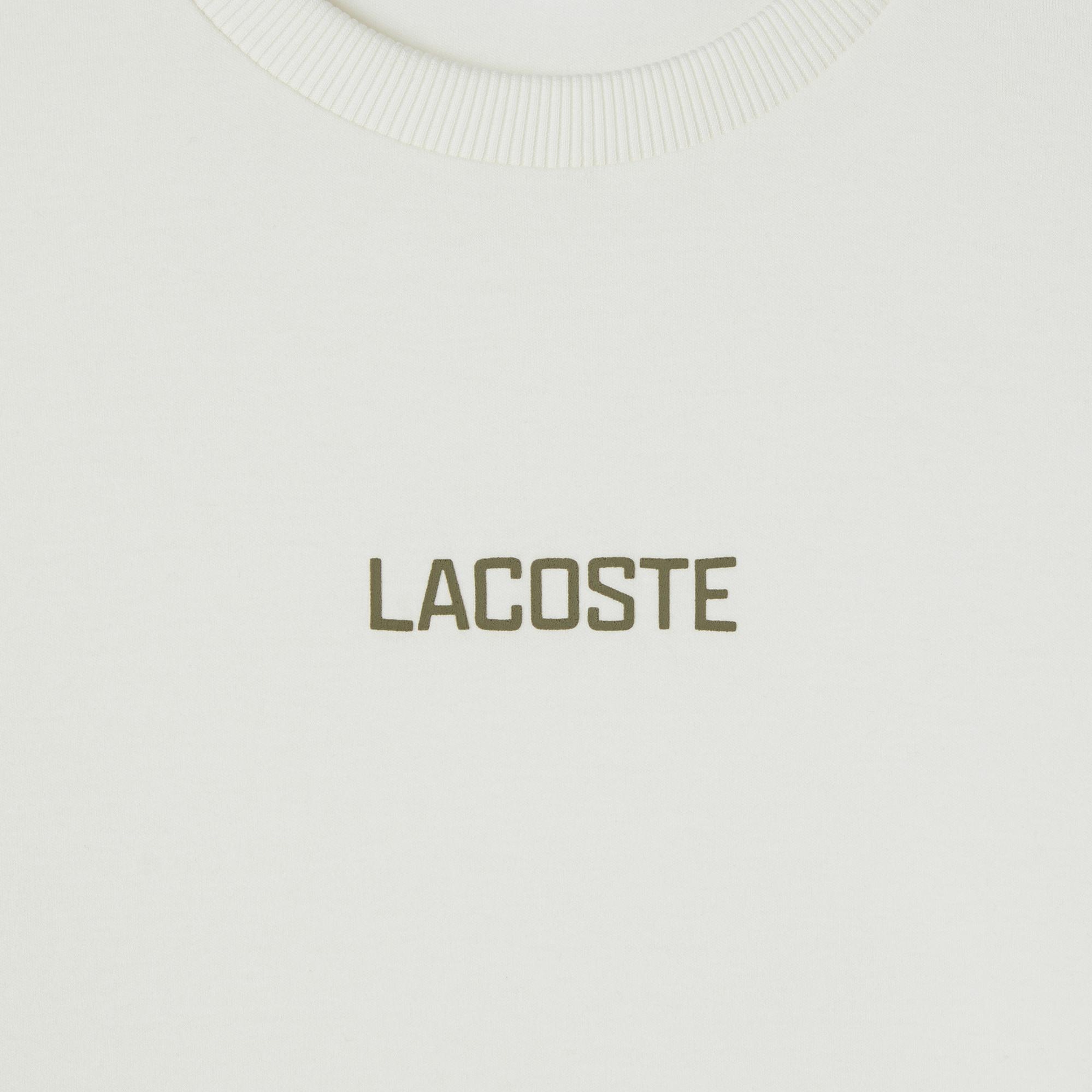 Lacoste Erkek Loose Fit Bisiklet Yaka Baskılı Beyaz T-Shirt