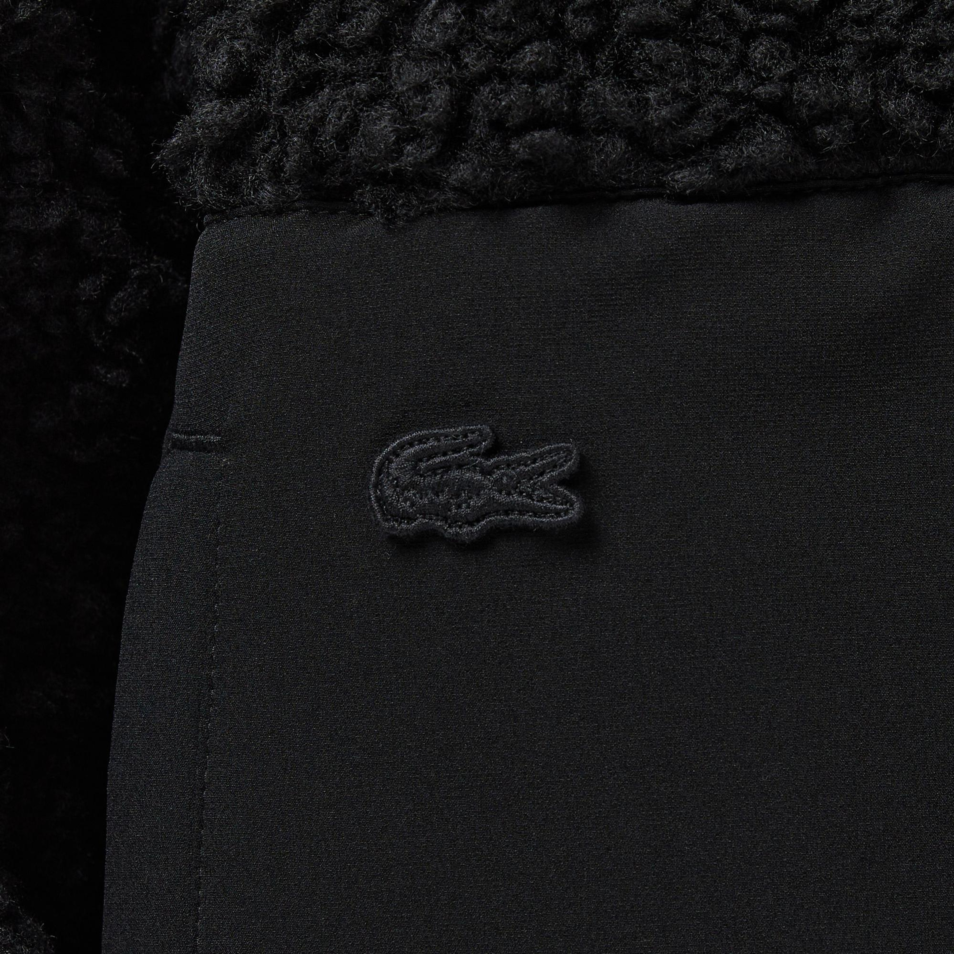 Lacoste Kadın Dik Yaka Renk Bloklu Siyah Ceket