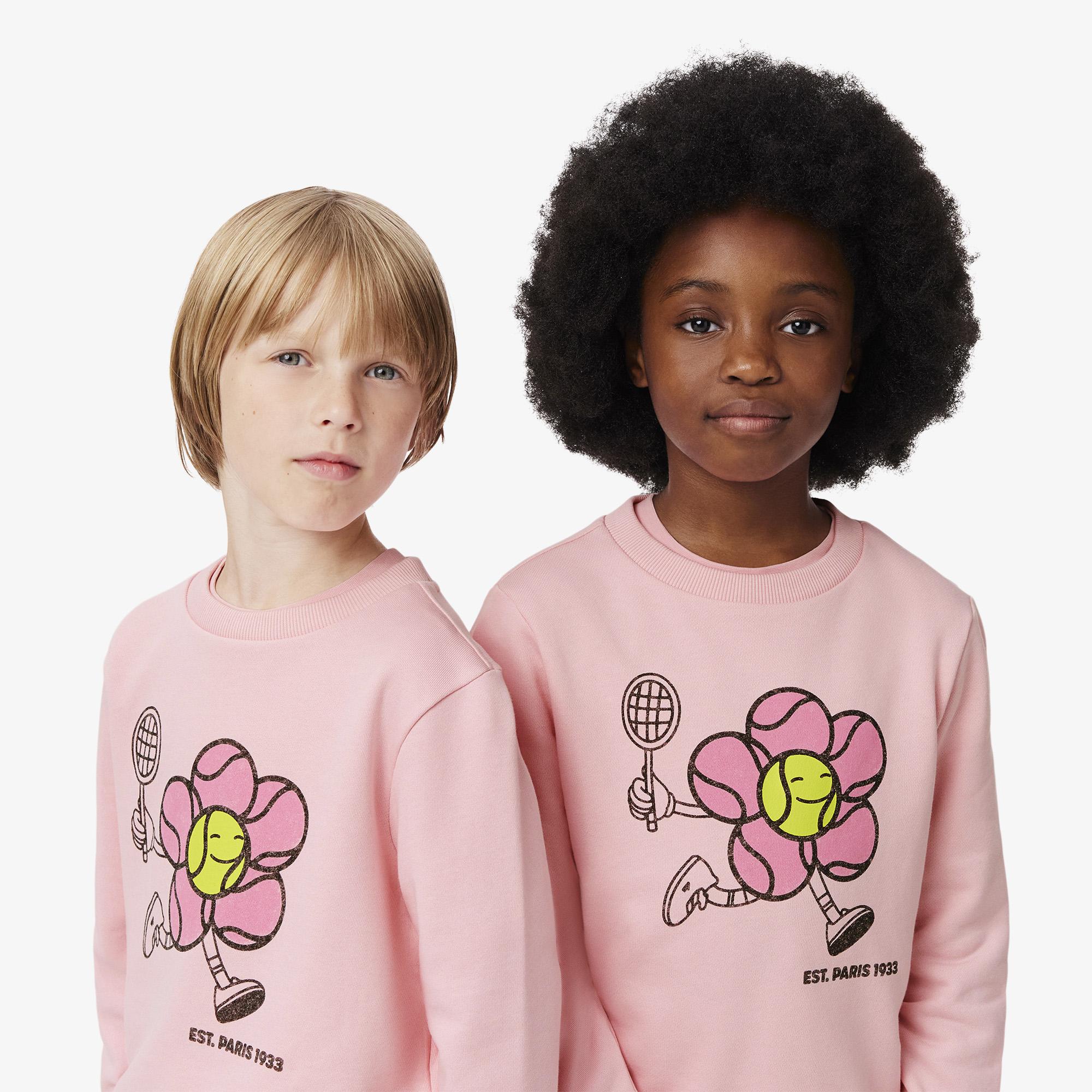 Lacoste Çocuk Baskılı Pembe Sweatshirt
