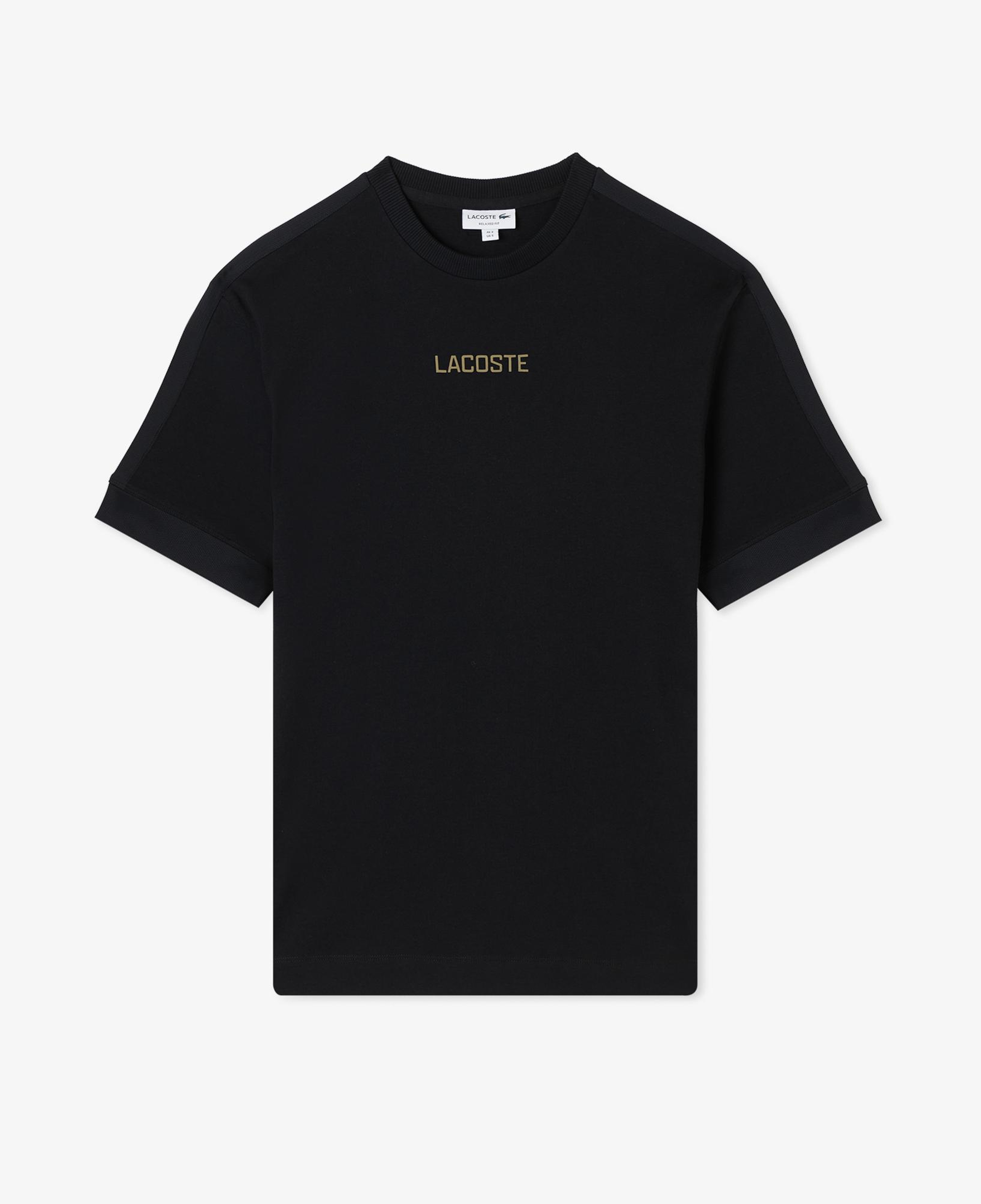 Lacoste Erkek Loose Fit Bisiklet Yaka Baskılı Siyah T-Shirt