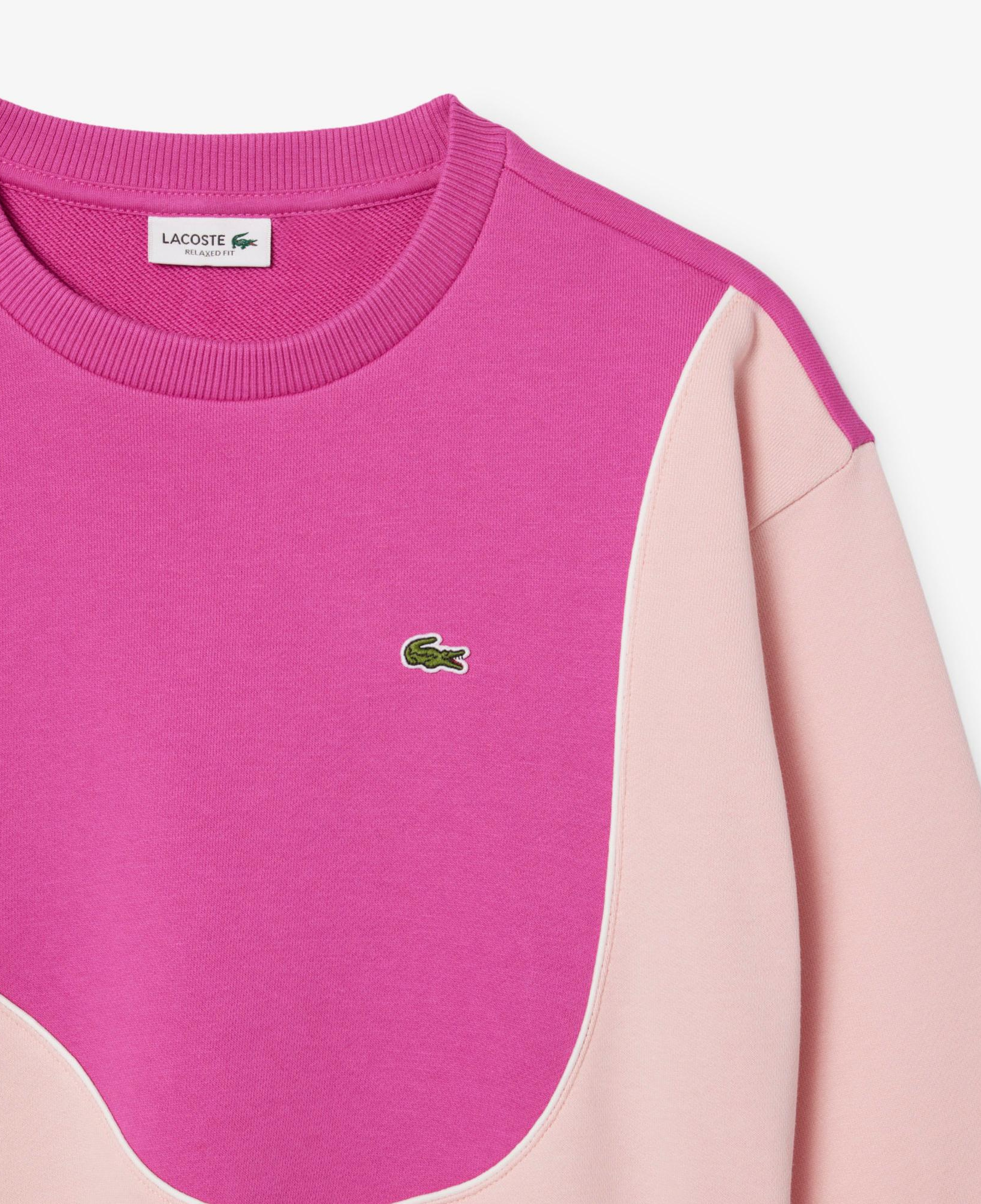 Lacoste Çocuk Bisiklet Yaka Renk Bloklu Pembe Sweatshirt