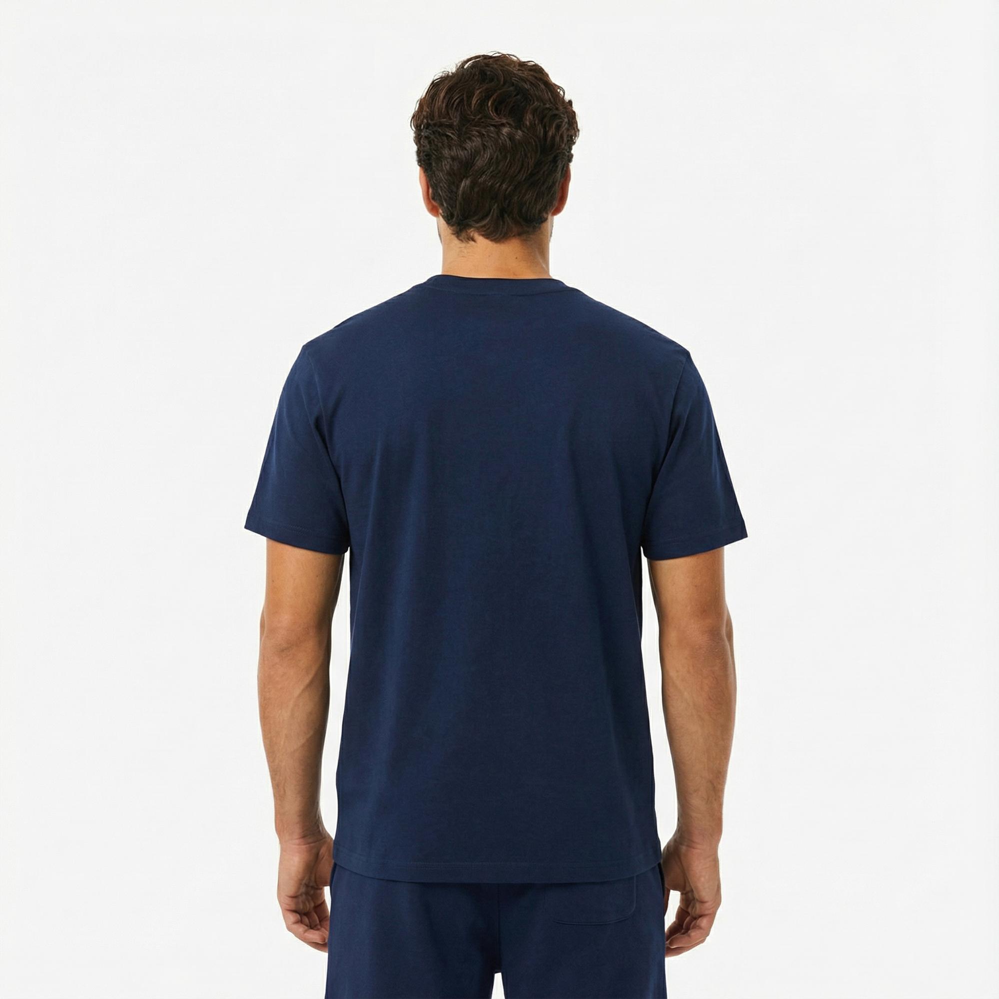 Lacoste Erkek Classic Fit Bisiklet Yaka Renk Bloklu Lacivert T-Shirt