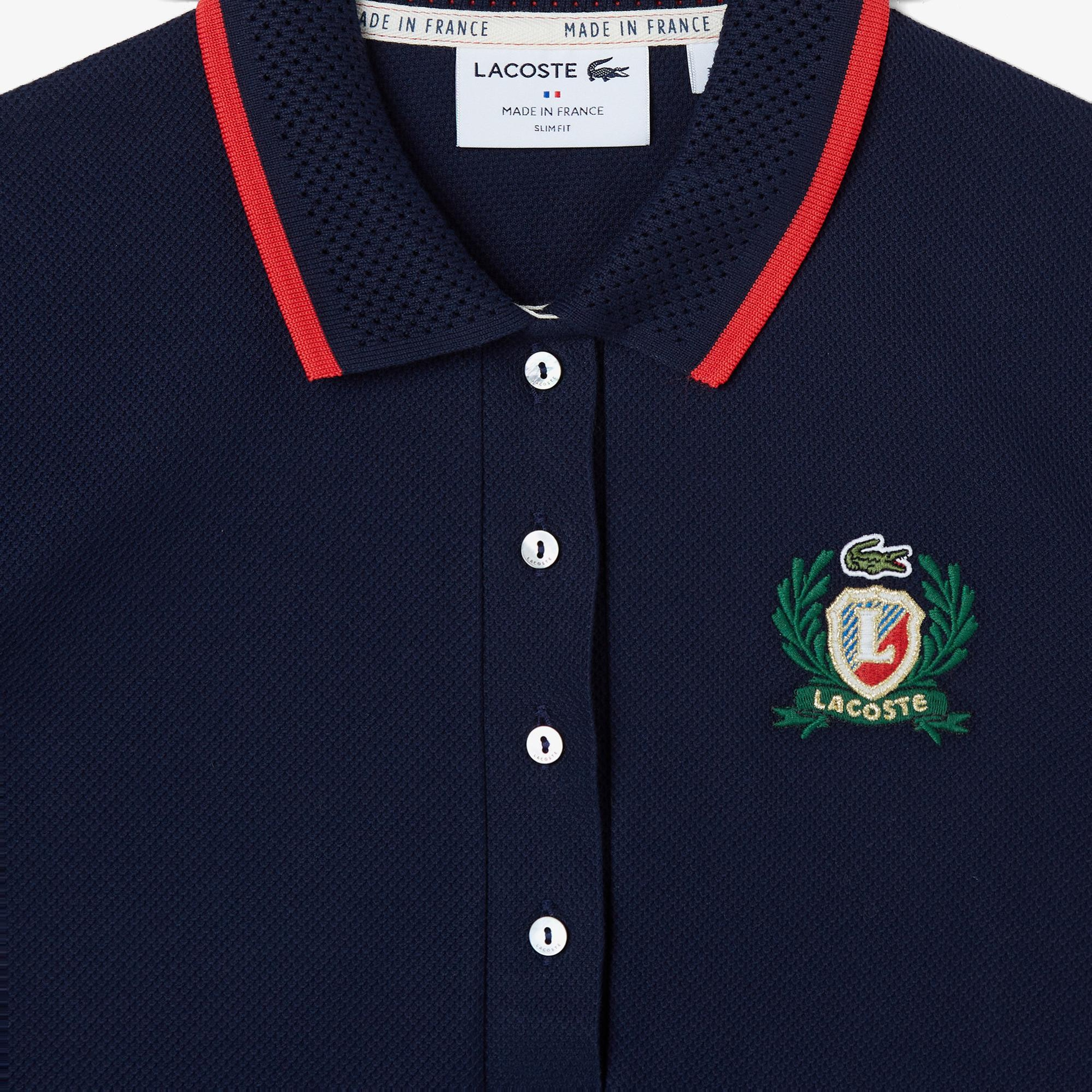 Lacoste Kadın Slim Fit Renk Bloklu Lacivert Polo