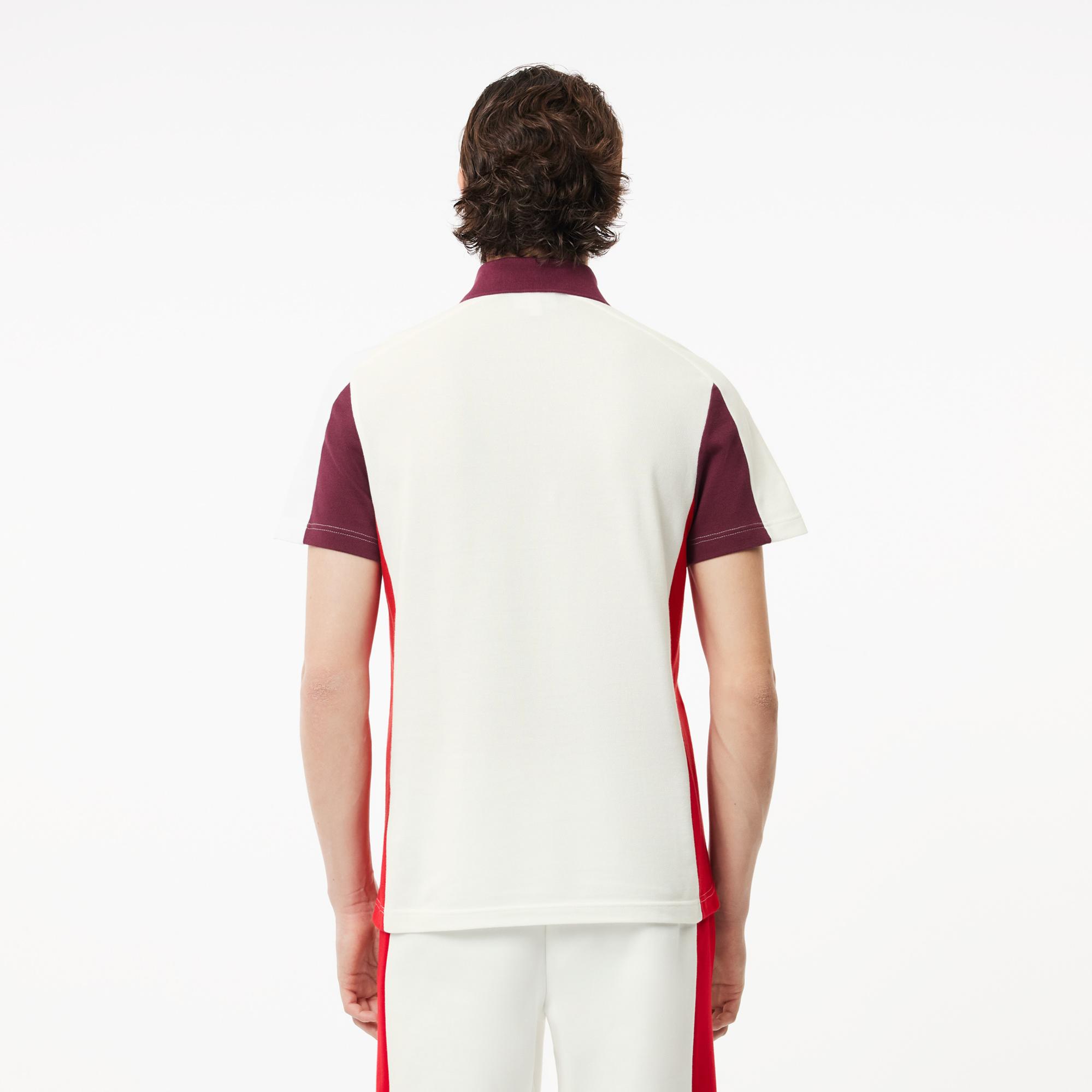 Lacoste Erkek Regular Fit Renk Bloklu Beyaz Polo