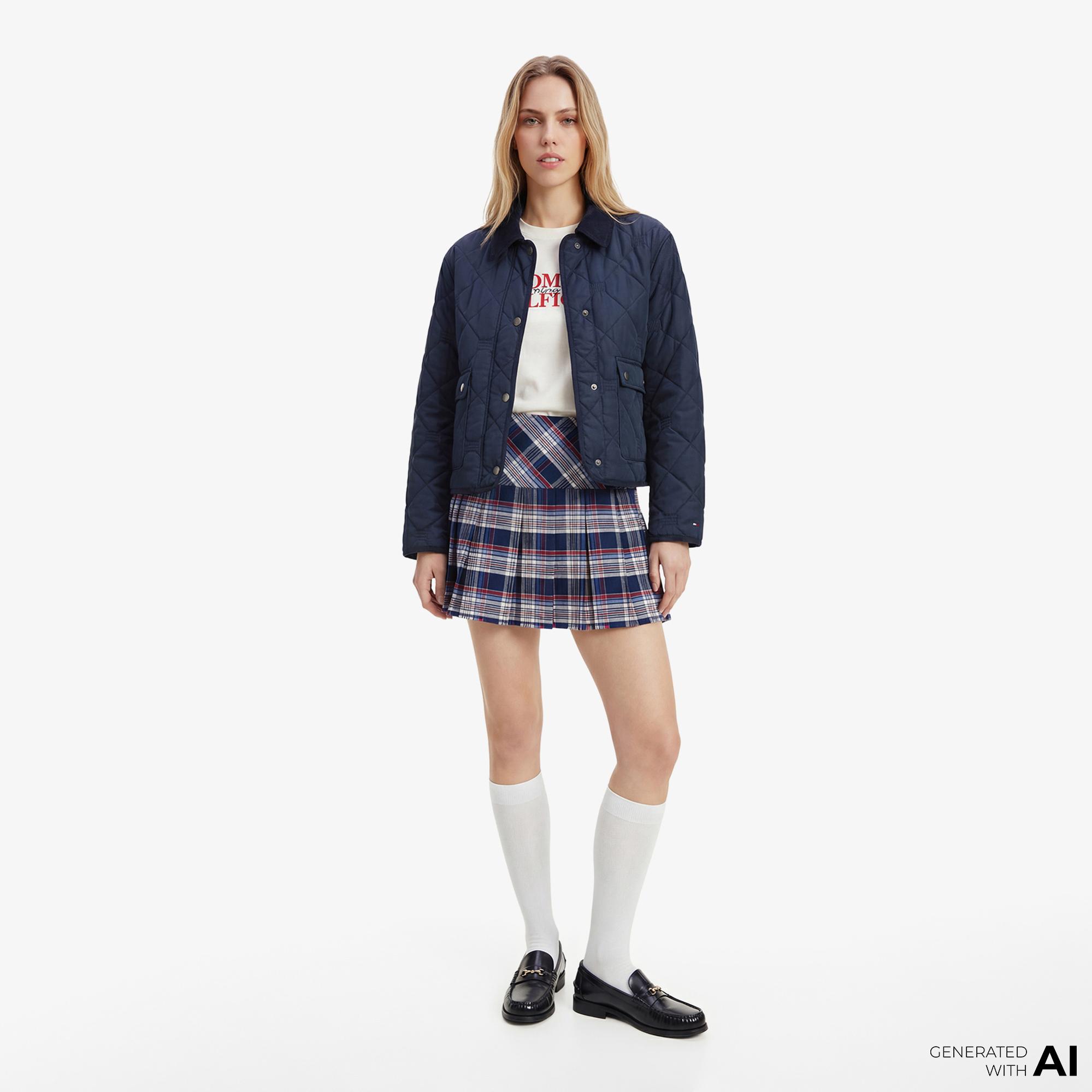 Tommy Hilfiger Padded Quilting Kadın Lacivert Ceket