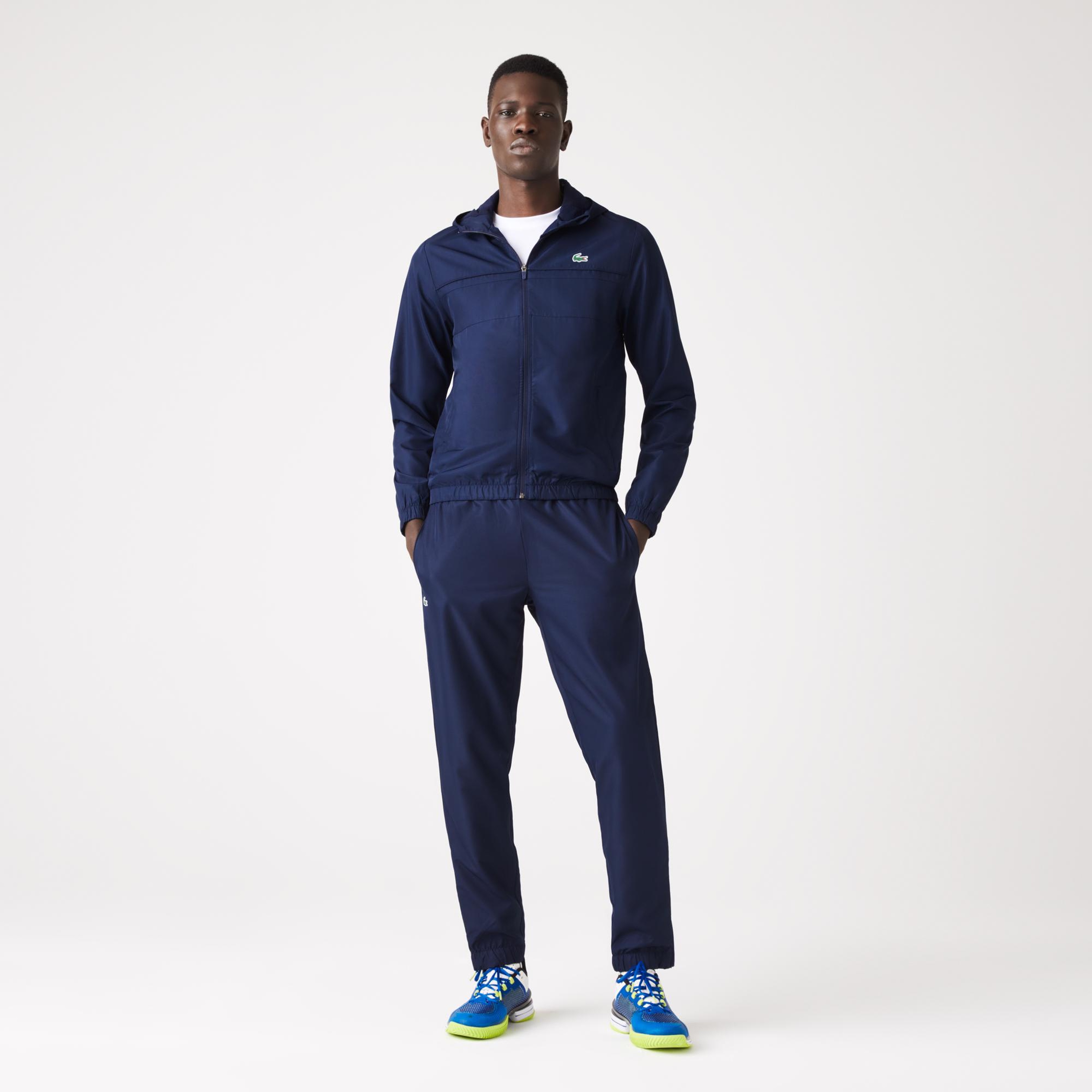 Lacoste Erkek Regular Fit Kapüşonlu Baskılı Lacivert Eşofman Takımı