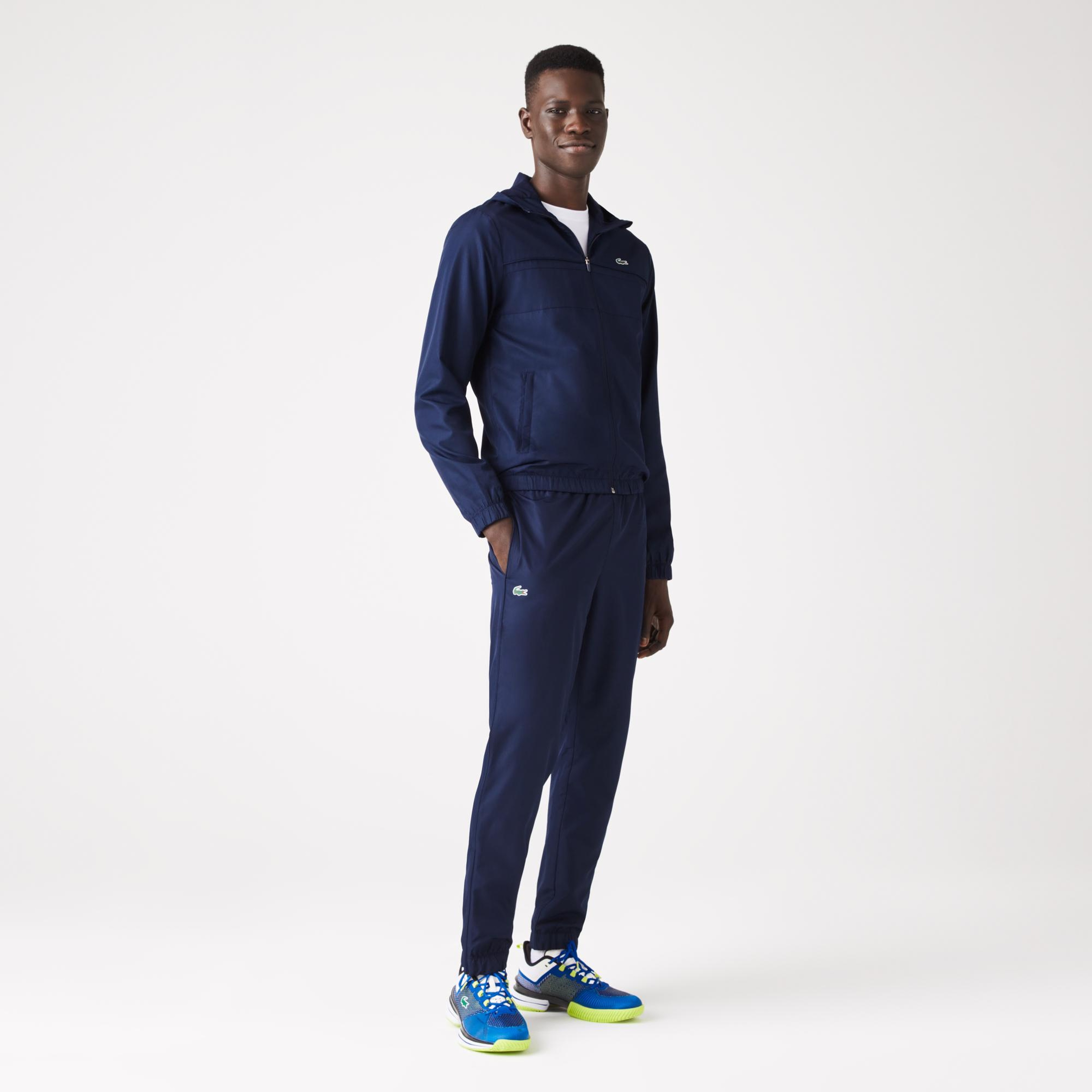 Lacoste Erkek Regular Fit Kapüşonlu Baskılı Lacivert Eşofman Takımı