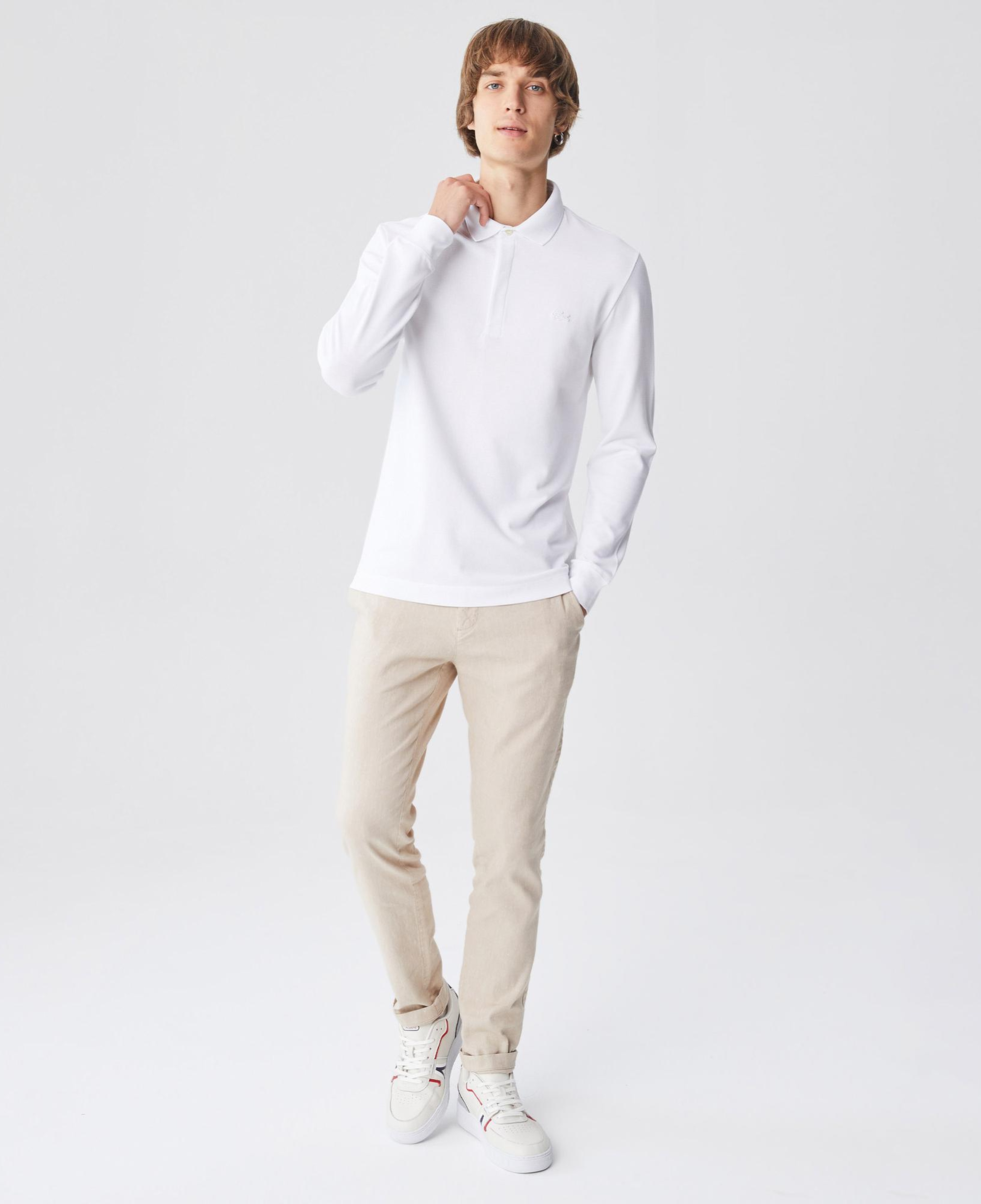 Lacoste Erkek Regular Fit Uzun Kollu Beyaz Paris Polo