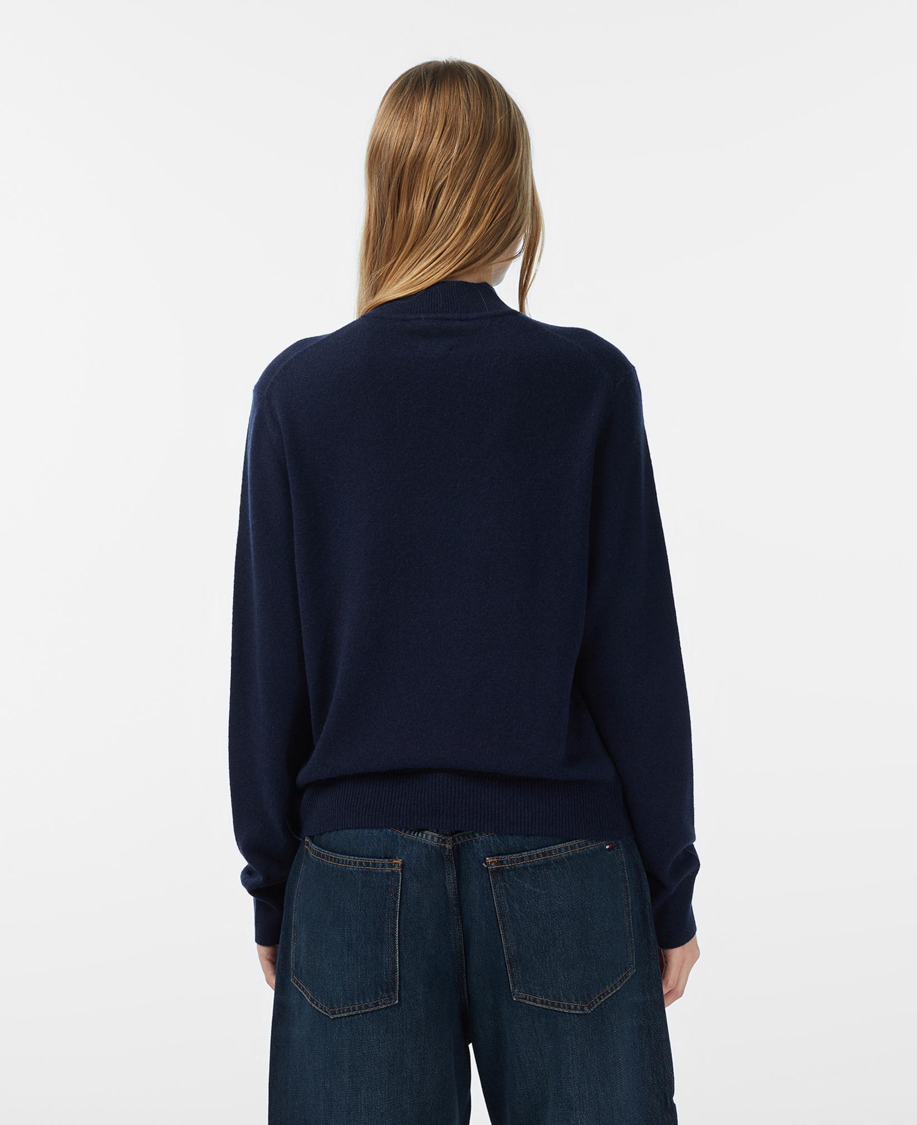 Tommy Hilfiger Wool Cash Mock Kadın Lacivert Kazak