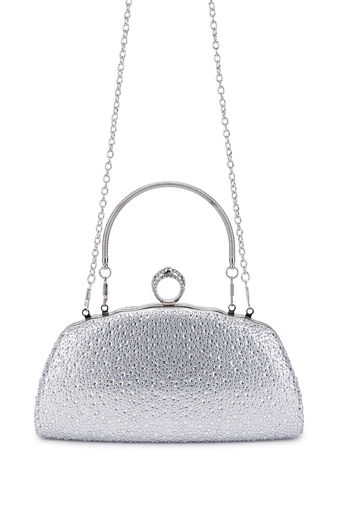 Tamer Tanca Kadın Vegan Gri Abiye Çanta