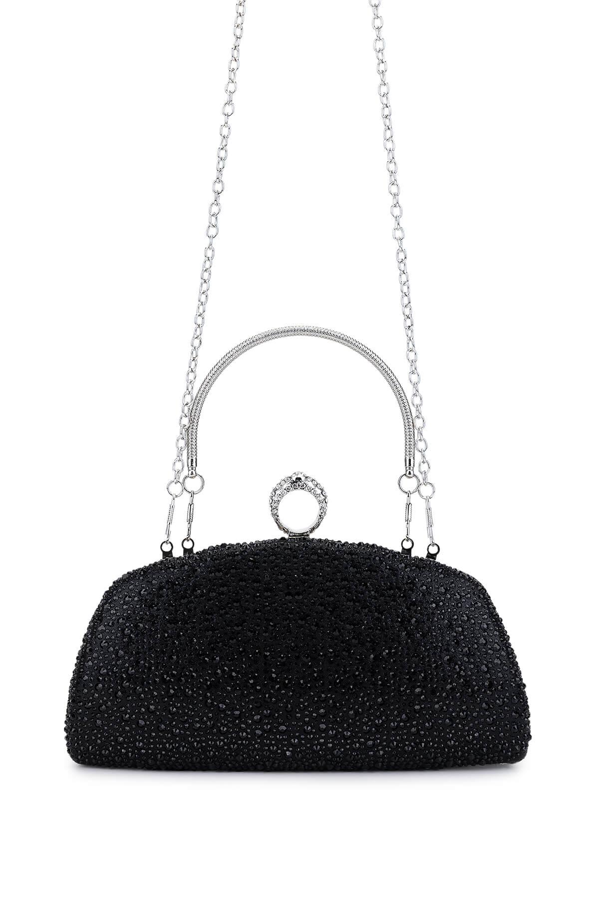 Tamer Tanca Kadın Vegan Siyah Abiye Çanta