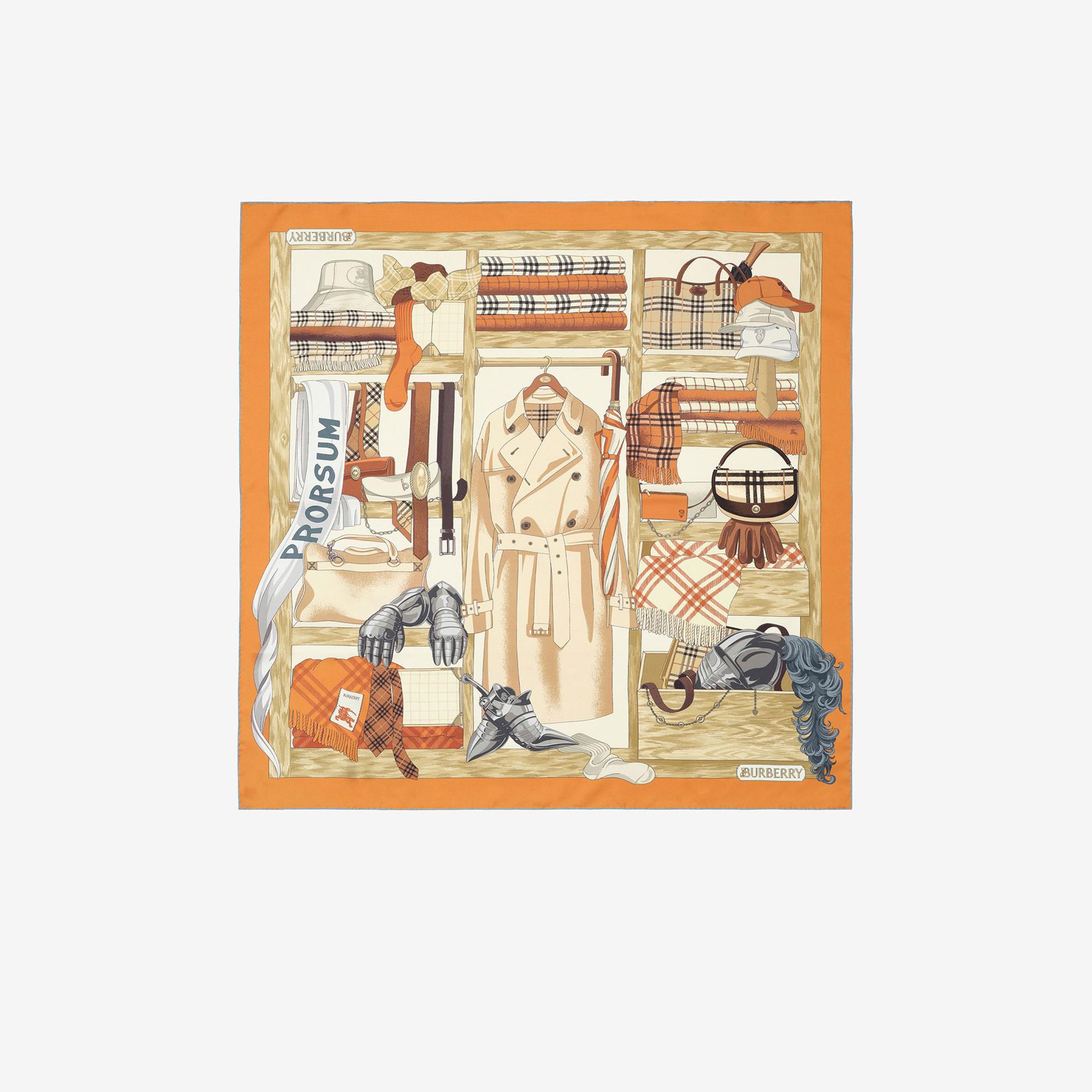 Burberry Wardrobe Silk Kadın Turuncu Eşarp