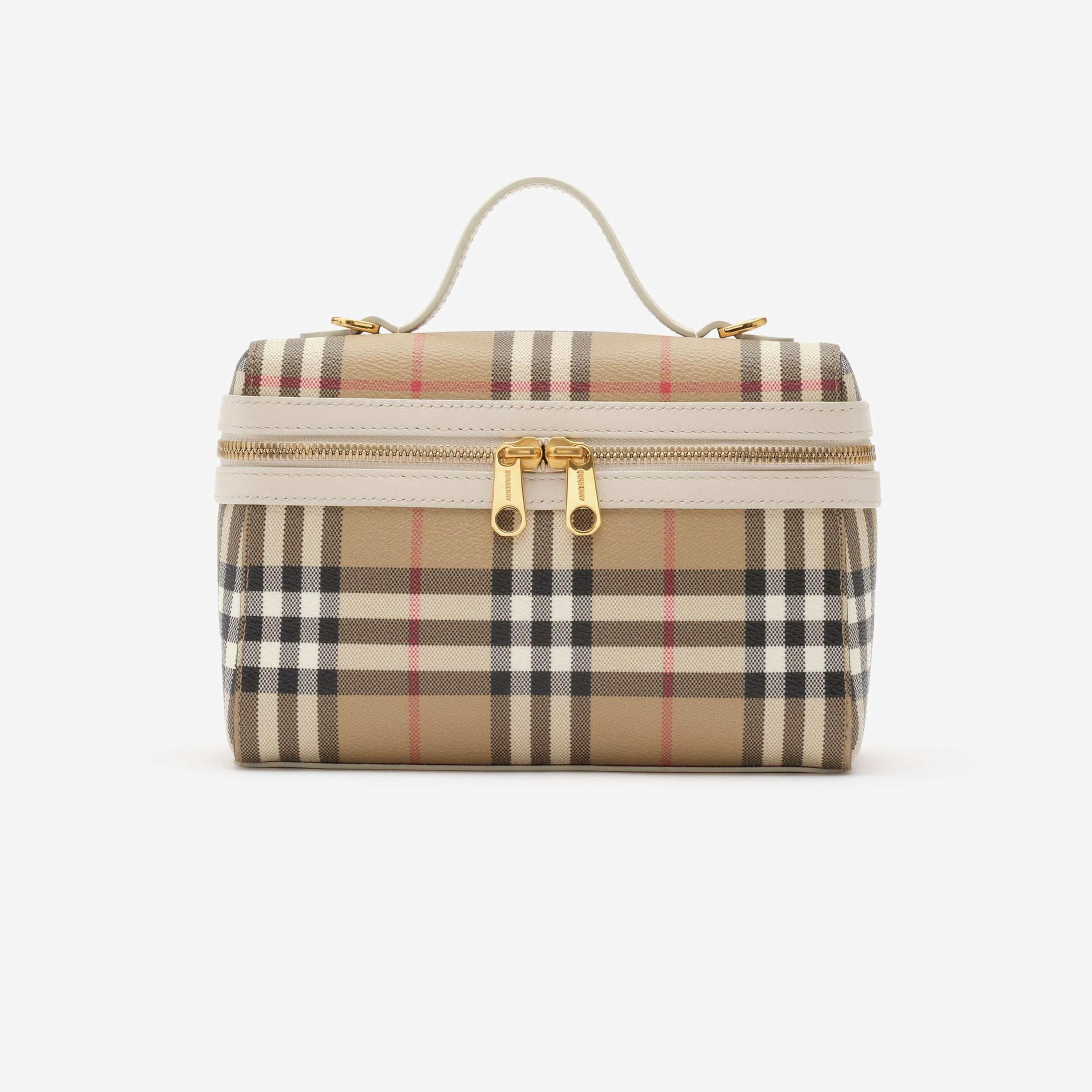 Burberry Check Vanity Kadın Bej El Çantası