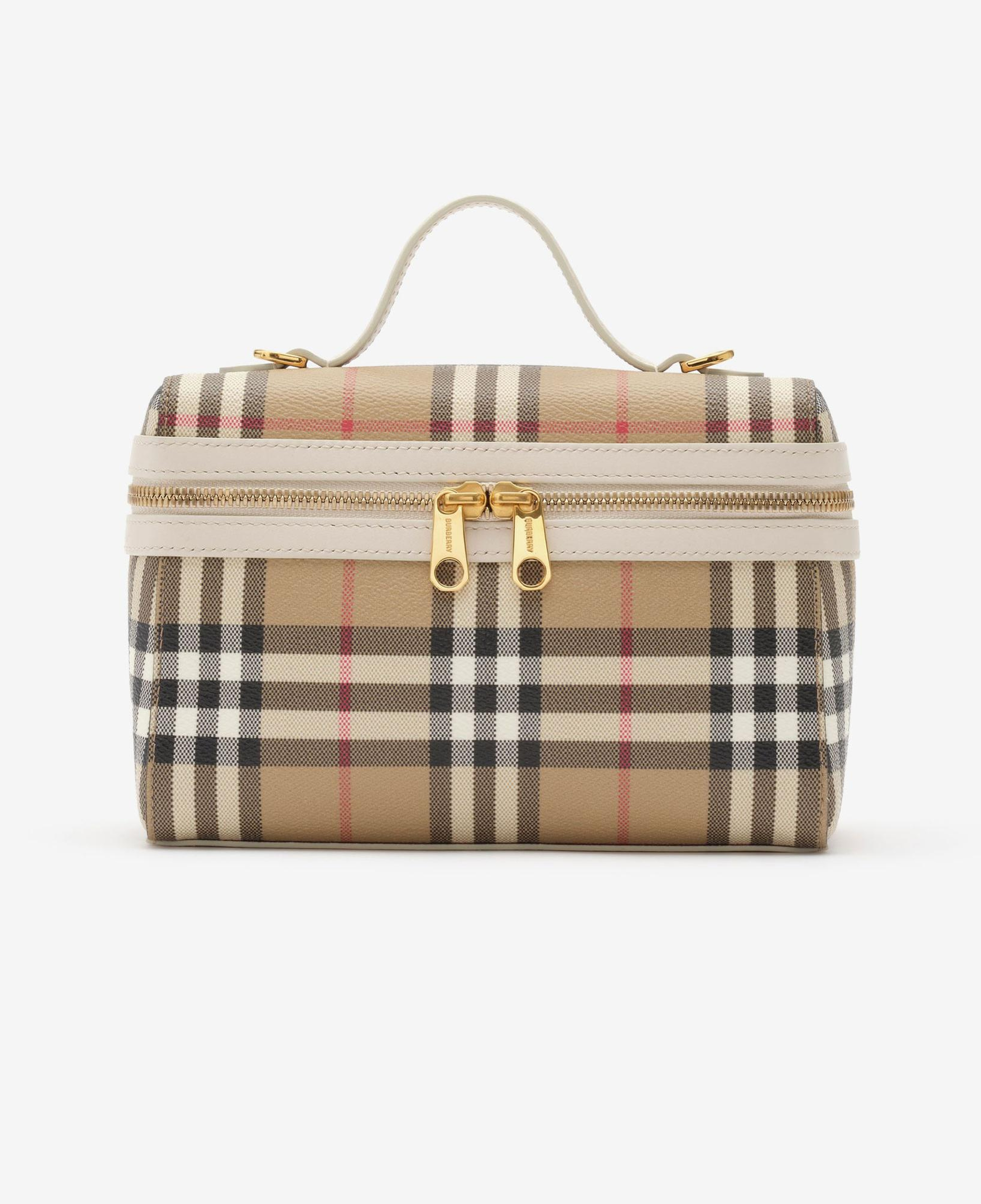Burberry Check Vanity Kadın Bej El Çantası