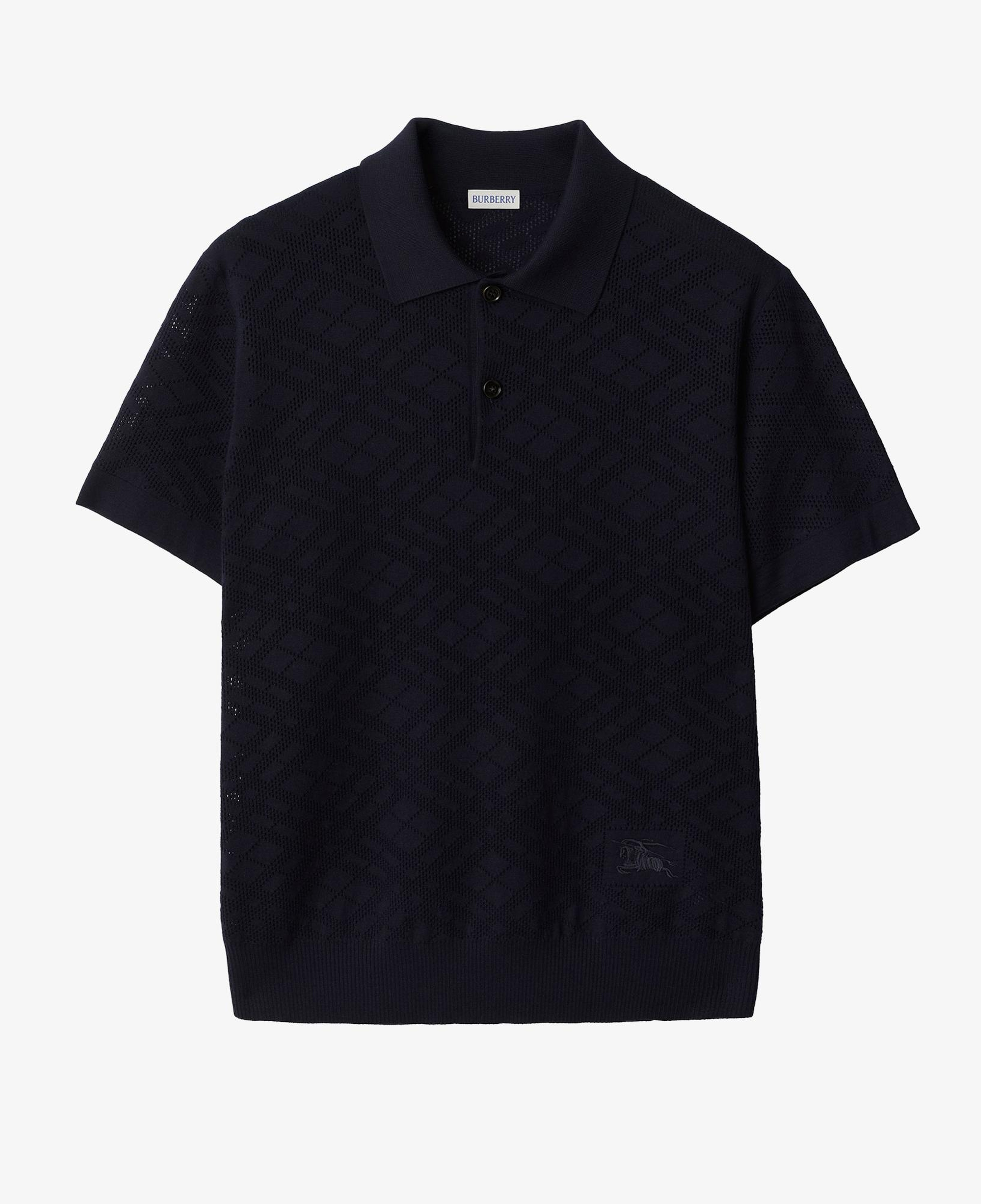 Burberry Check Wool Erkek Lacivert Polo